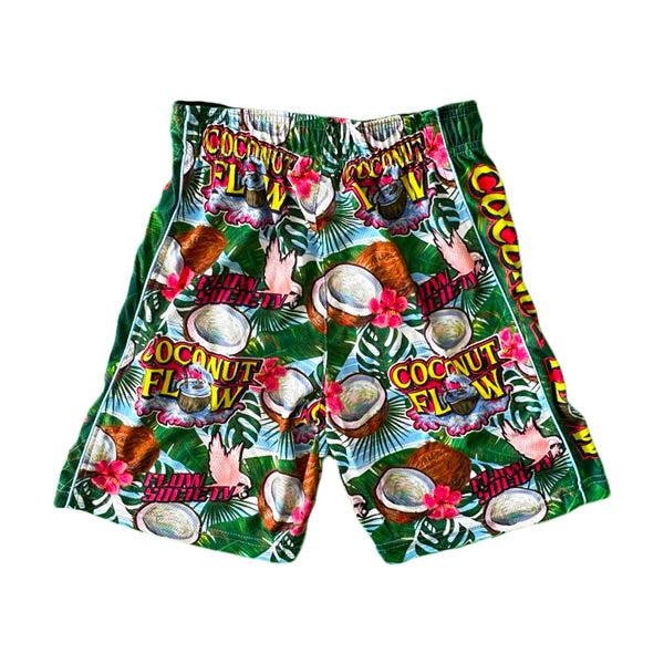 Boys Coconut Flow Shorts - Lightweight Breathable Quick-Dry Swim Trunks for Kids - Perfect for Beach, Pool, and Summer Outdoor Activities