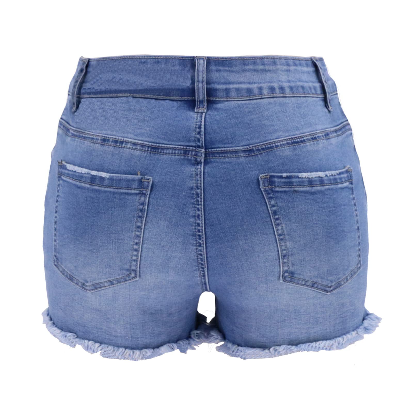 Atditama Women's Ripped Denim Shorts - Stretch Skinny High Waist Frayed Jean Shorts for Summer | Casual Beach Wear & Street Style Outfits