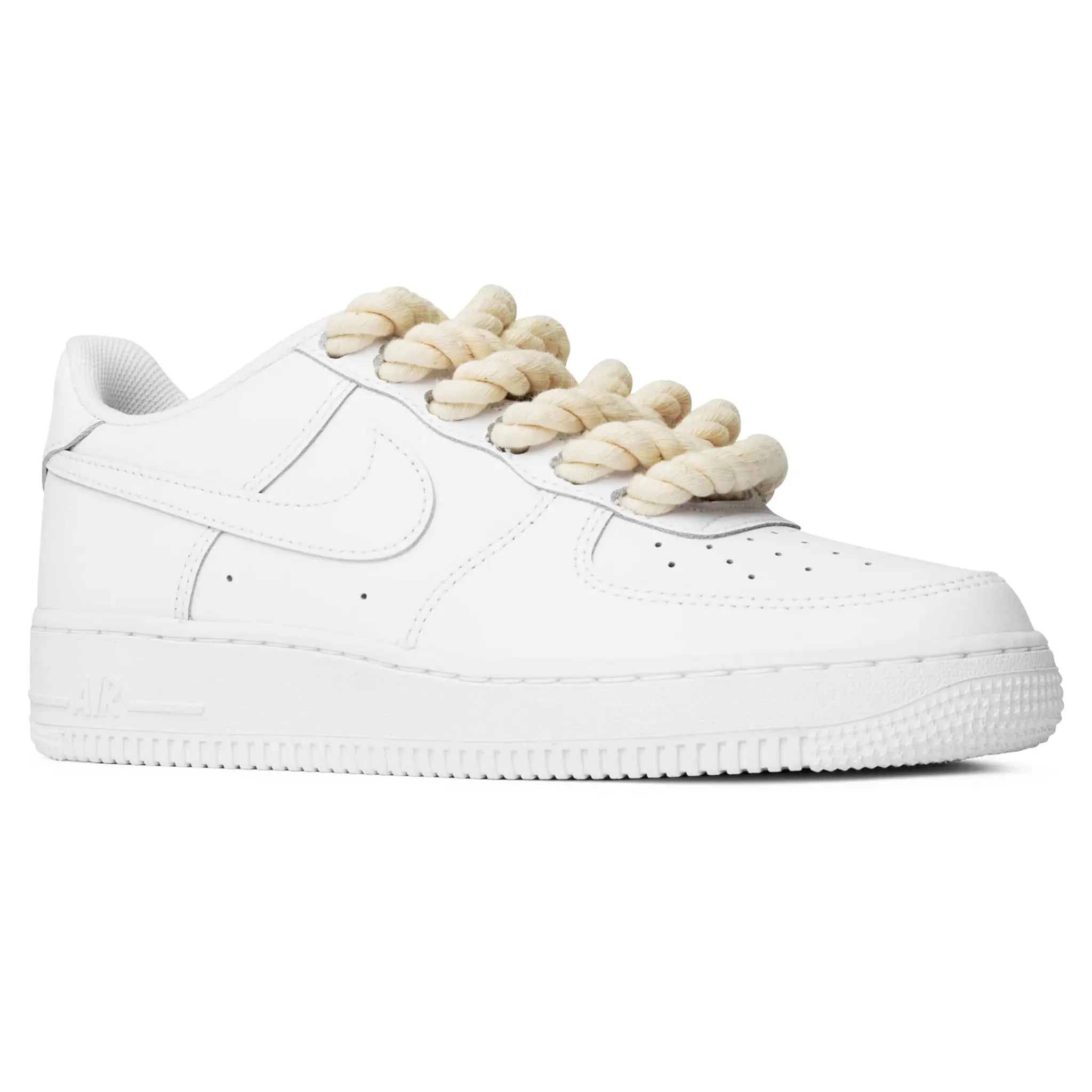 Nike Air Force 1 Low Rope Lace White Sneakers - Men's Casual Shoes for Everyday Wear & Street Style Fashion