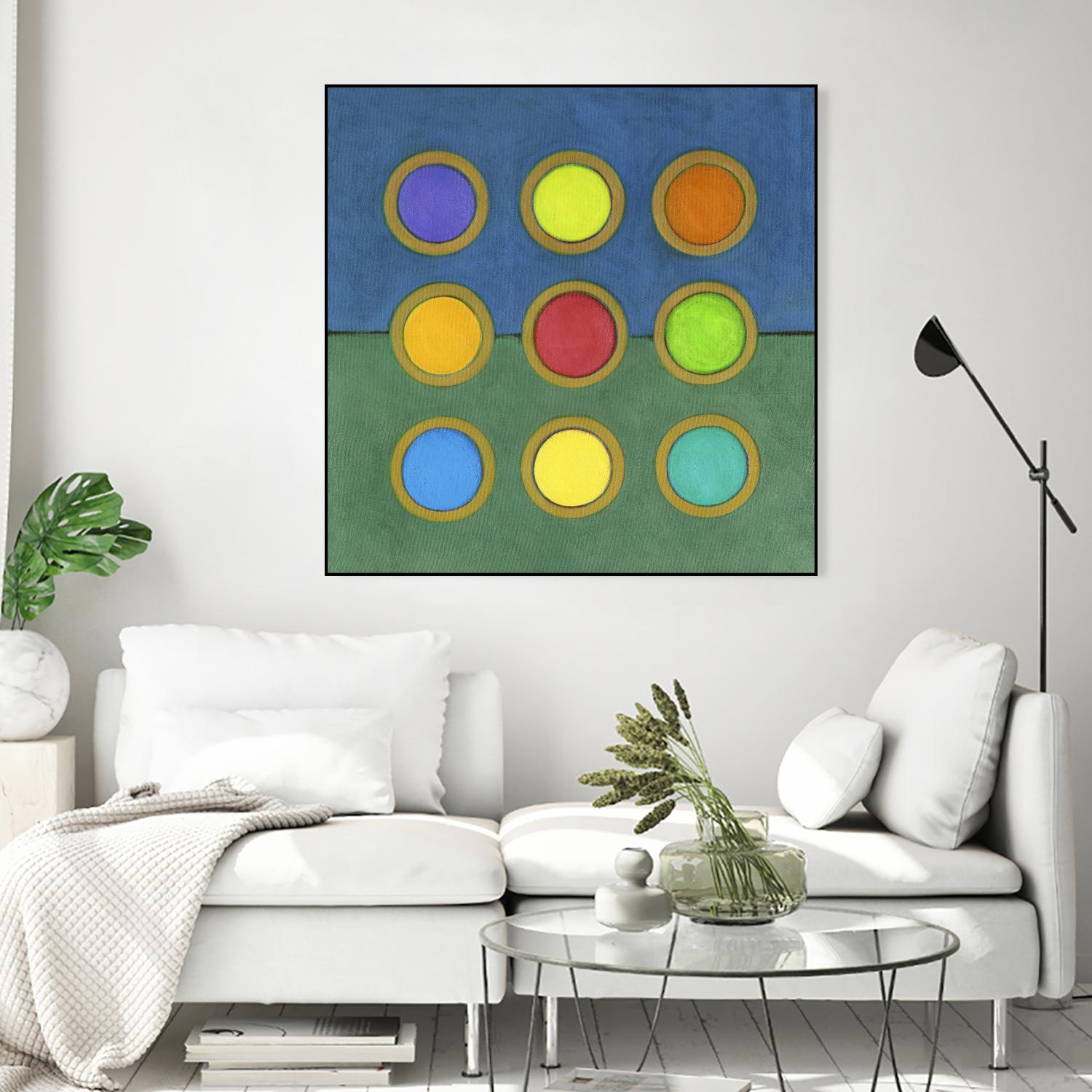 Circle Grid II - Modern Abstract Wall Art for Home & Office Decor | Perfect for Living Room, Bedroom, and Workspace Aesthetics