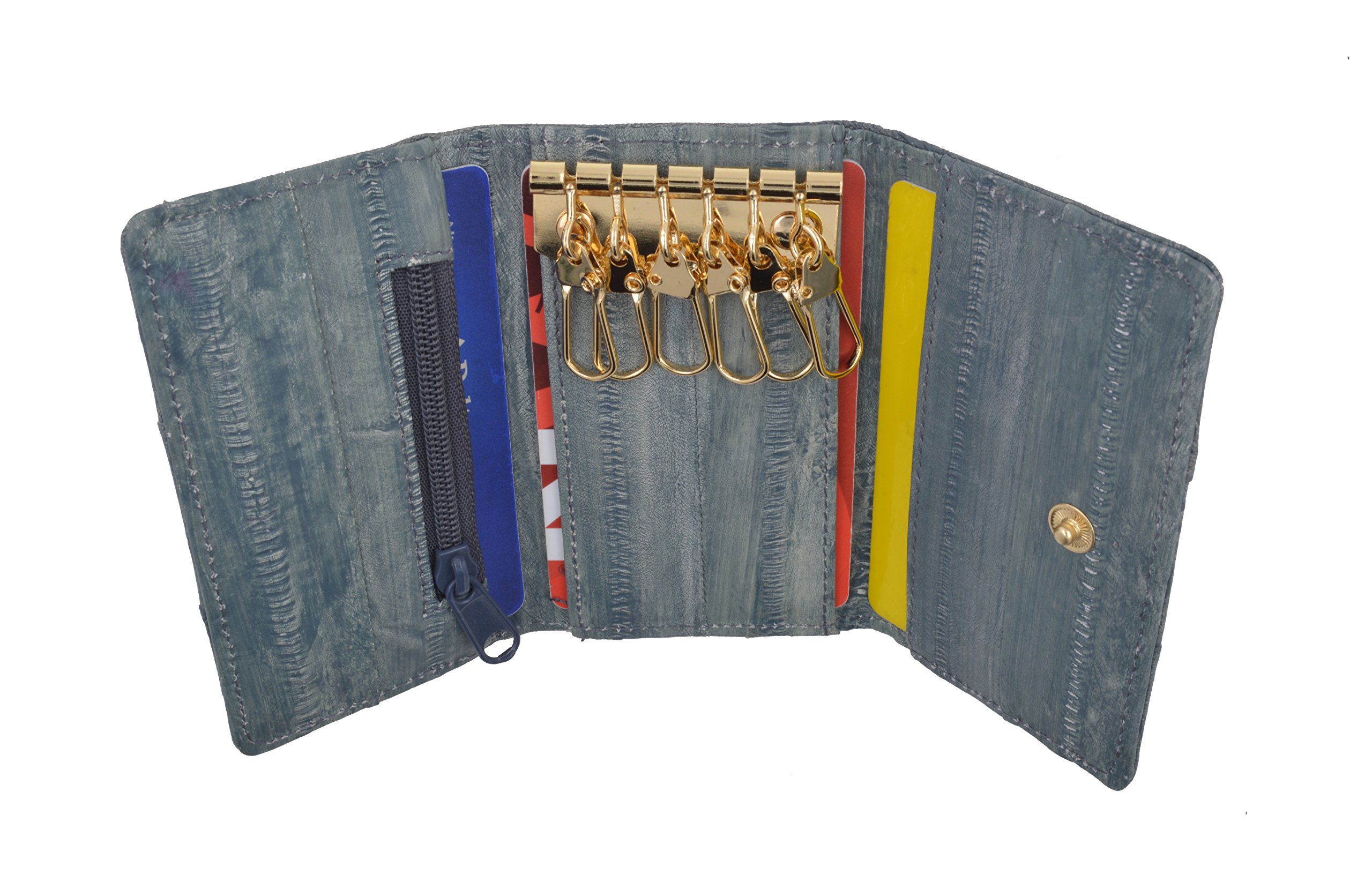 Premium MARSHAL Eel Skin Leather Key Case Wallet - Slim & Durable Key Organizer for Men & Women - Perfect for Home, Office & Travel Accessories
