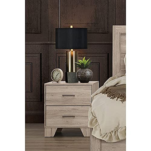Distressed Wood 2-Drawer Nightstand - Vintage Bedside Table with Storage for Bedroom, Living Room & Office - Rustic Home Decor Furniture for Small Spaces