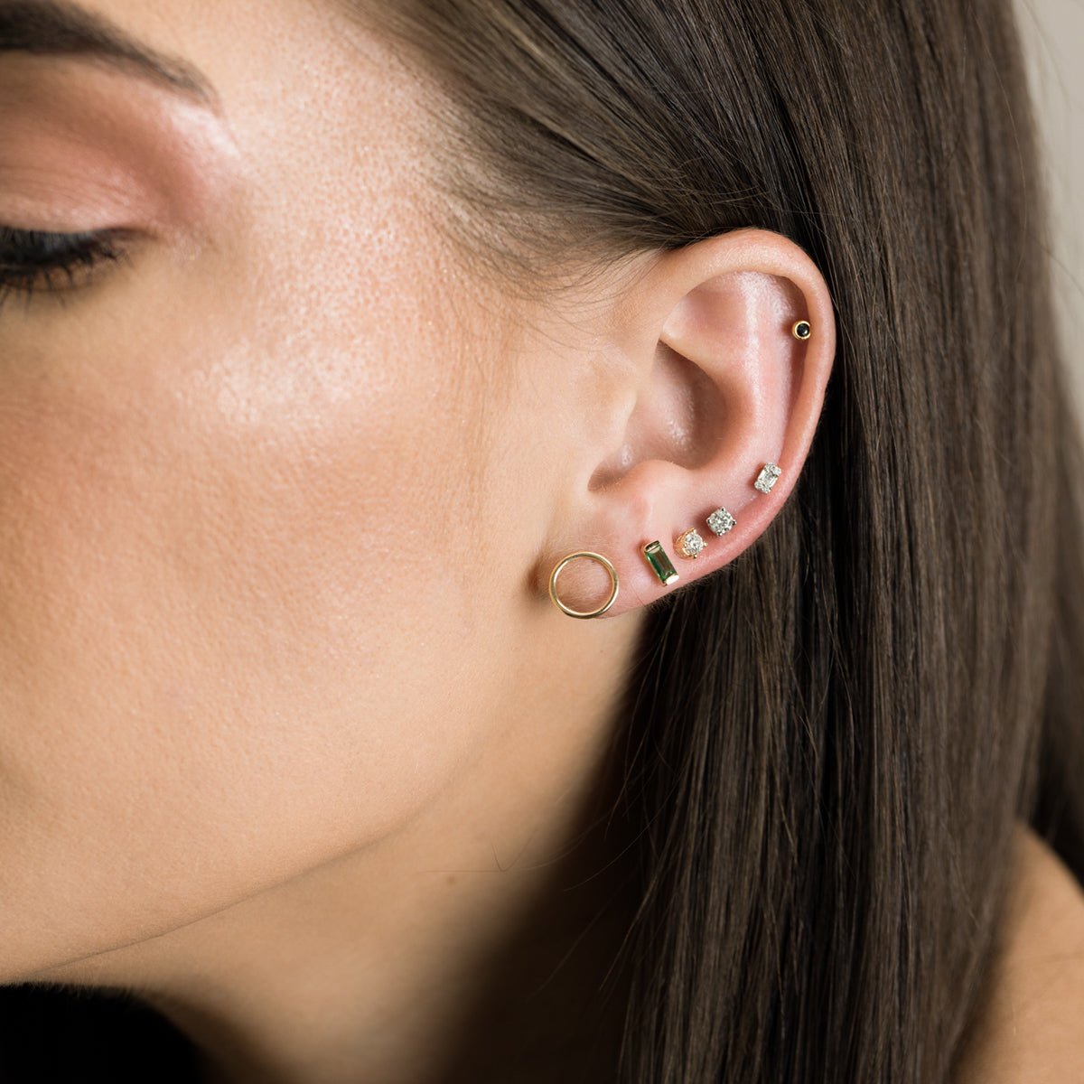 14K Solid Yellow Gold Dainty Circle Screw Back Earrings – Perfect for Everyday Wear, Parties & Gifts