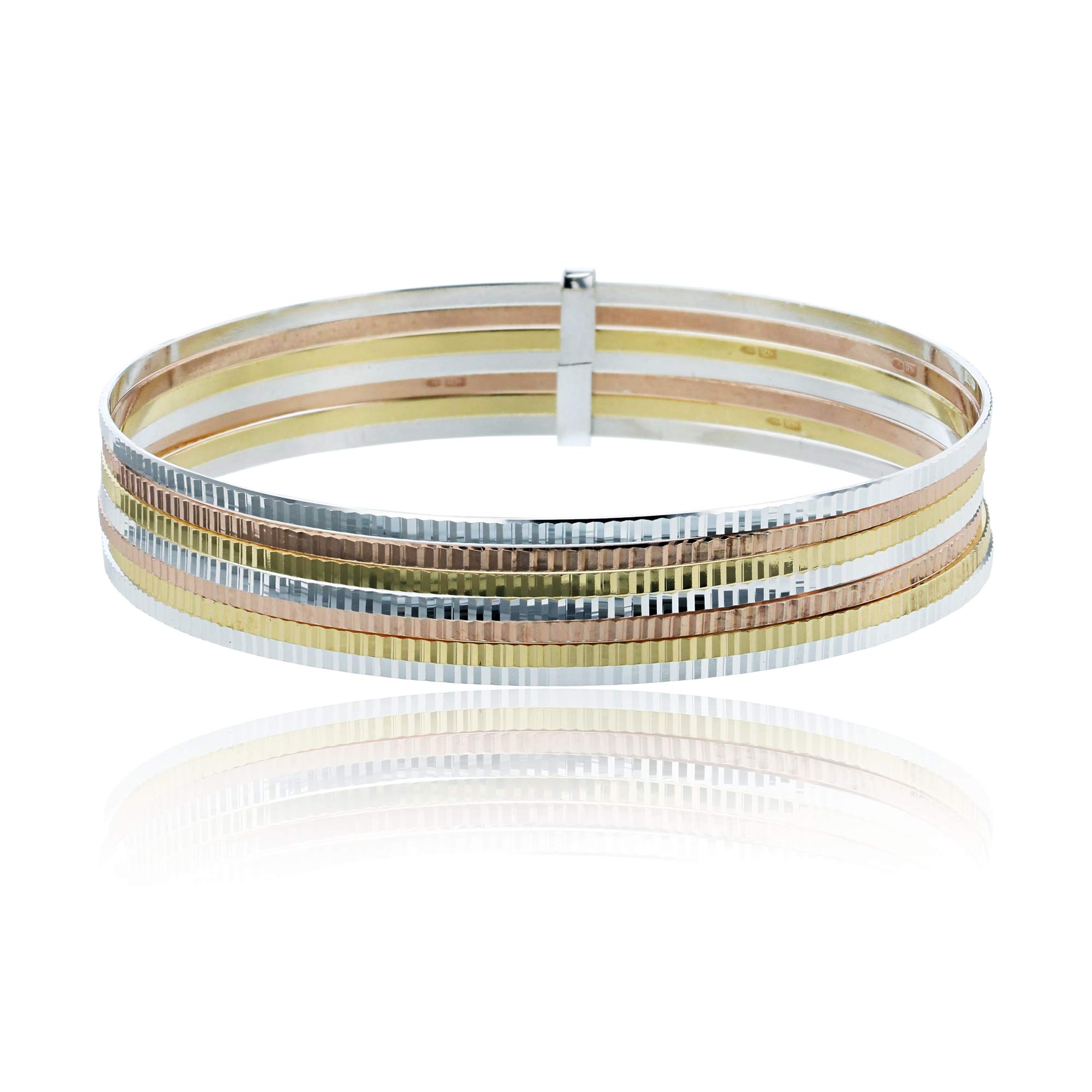 Sterling Silver Tricolor 8.5