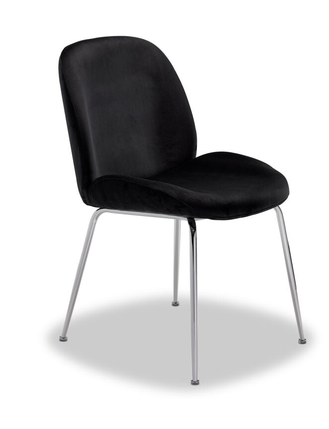Avery Modern Dining Chair - Black Upholstered Seat - Stylish & Comfortable for Kitchen, Dining Room, or Office Use