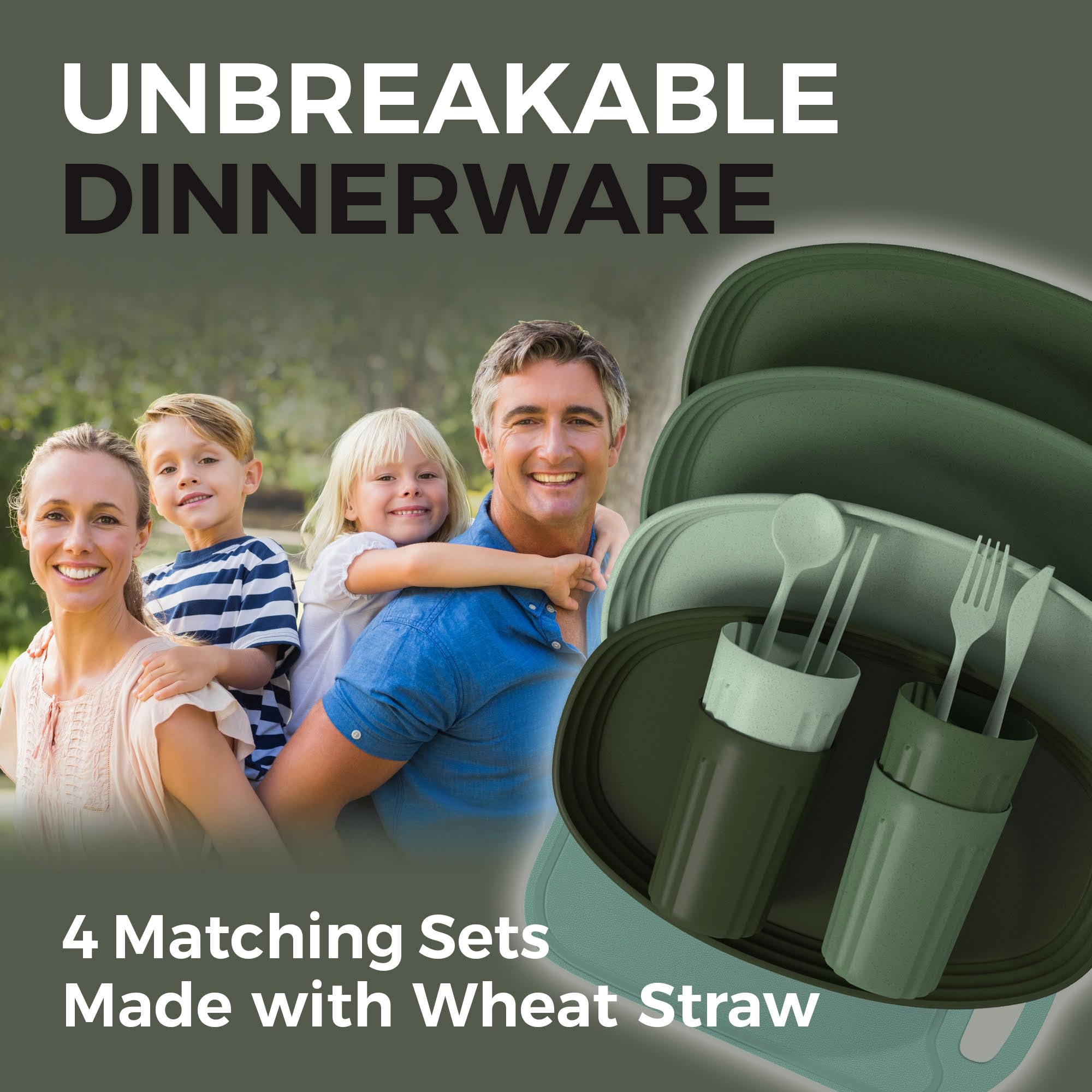 Premium Insulated Picnic Backpack for 2 or 4 People - Portable Picnic Basket Set with Blanket & Wine Pouch - Perfect for Couples Gifts, Outdoor Camping, Beach Picnics, Romantic Dates and Family Outings (Fern and Moss)