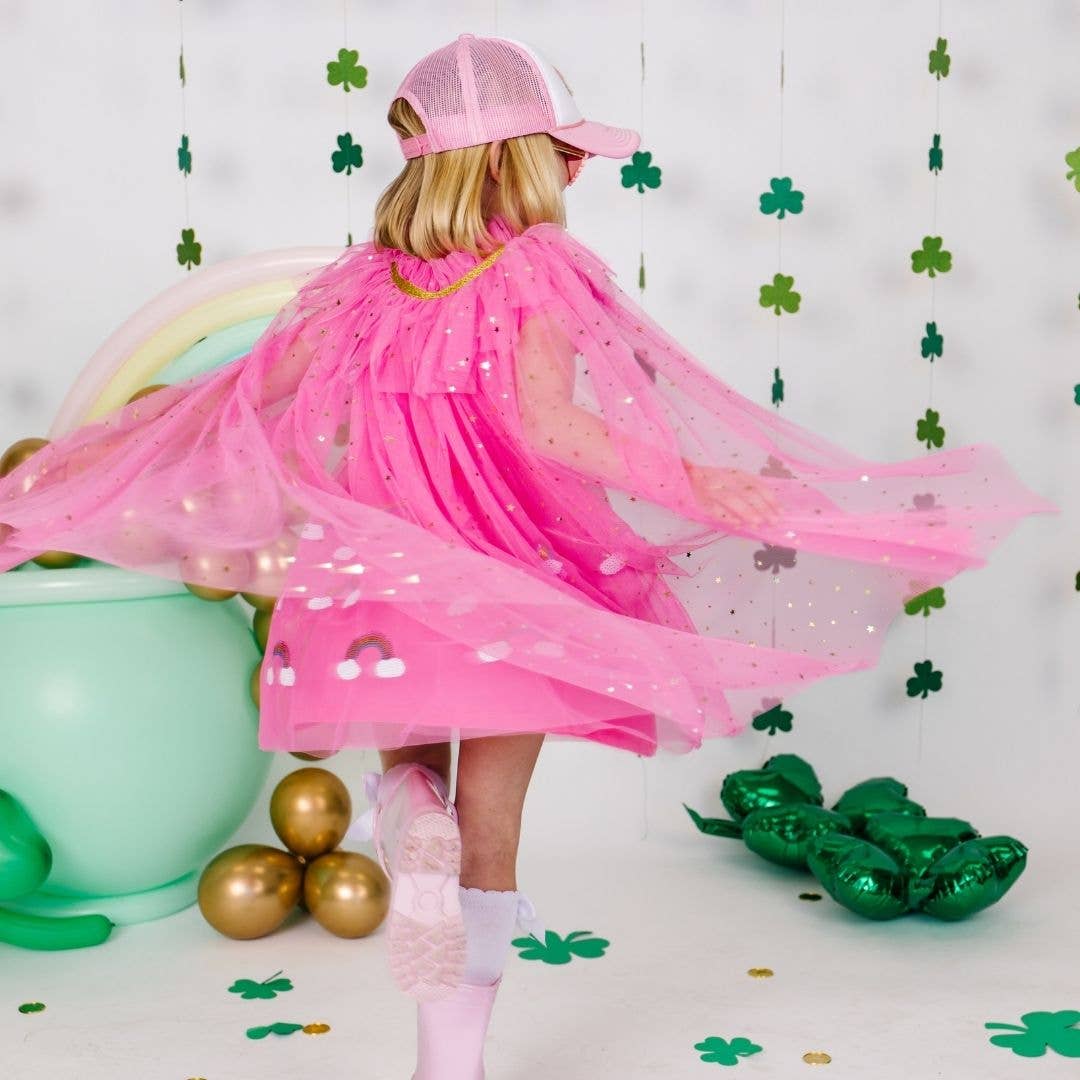 Hot Pink Star Cape for Kids - Dress Up Costume & Play Pretend - Perfect for Halloween, Birthday Parties, and Role Play