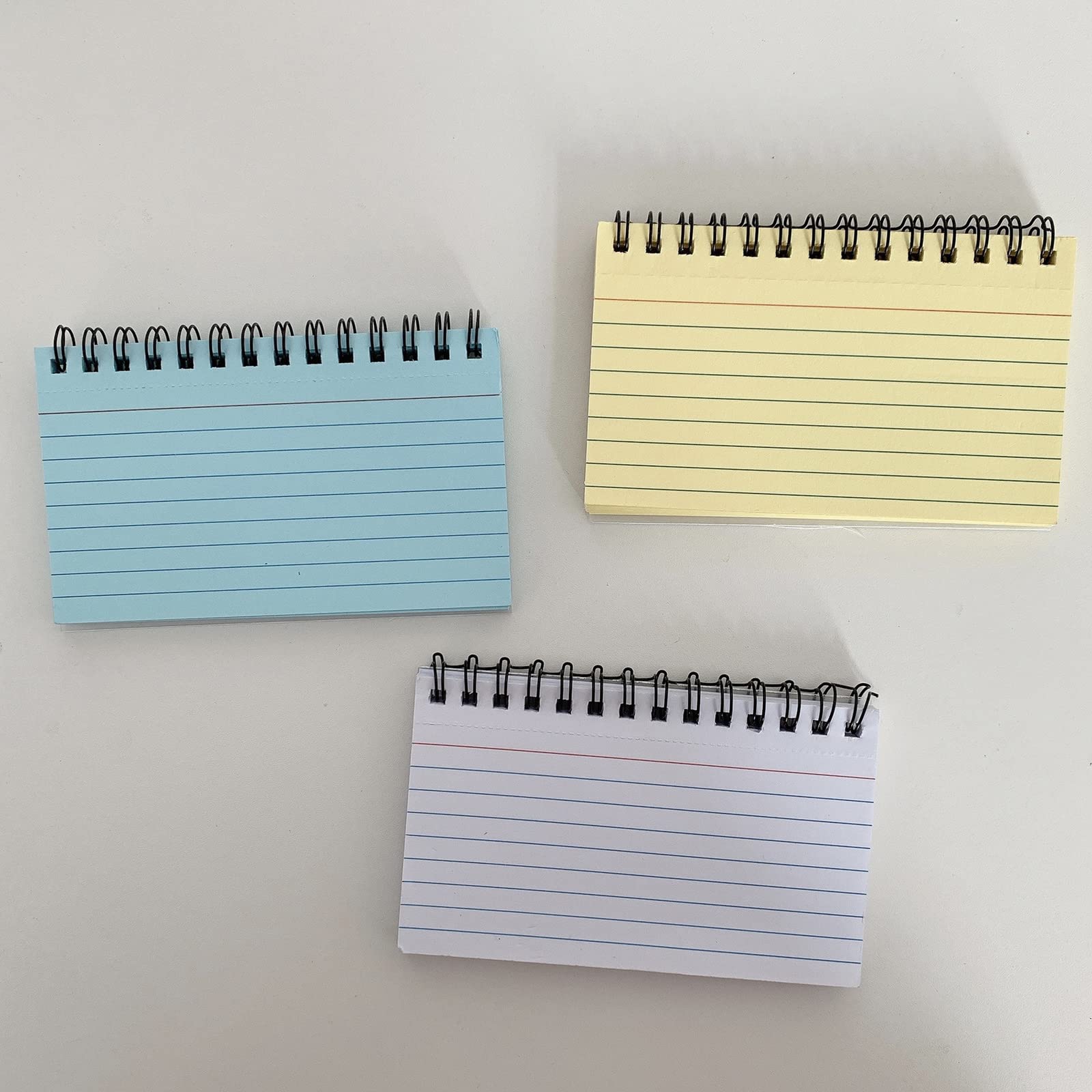 Khakho 5-Pack Spiral Bound Index Cards with Lined Rings - Premium Revision Flash Cards for Office Meetings, School Study & Memorization | Perfect for Note-Taking, Exam Prep & Presentation Organization (Paper)