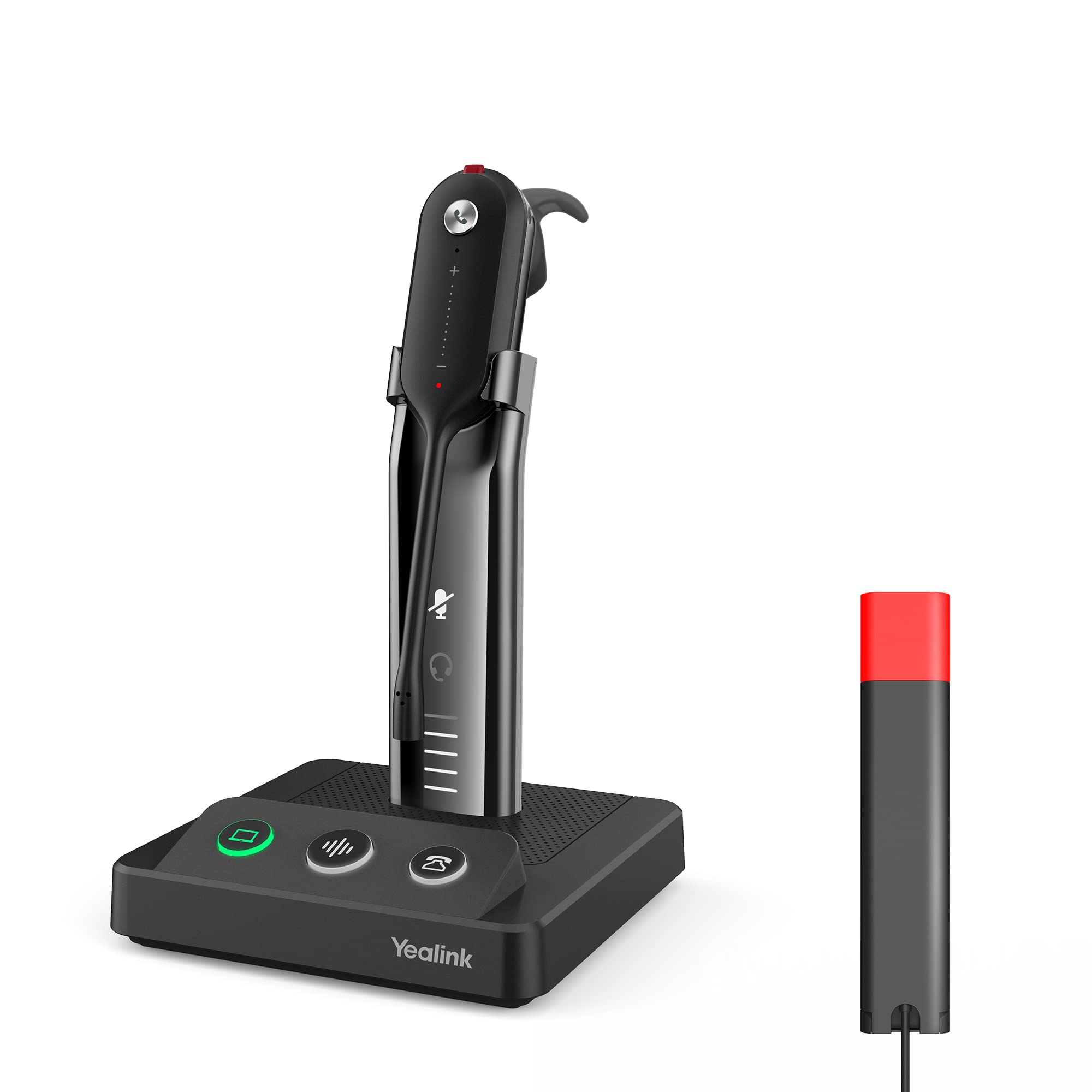 Yealink WH63 BLT60 Wireless DECT Headset with Noise Canceling Microphone - Busylight Feature for Office, IP Phones, VoIP, PC & Laptop - Includes Charging Stand - UC Optimized - Perfect for Remote Work & Call Centers