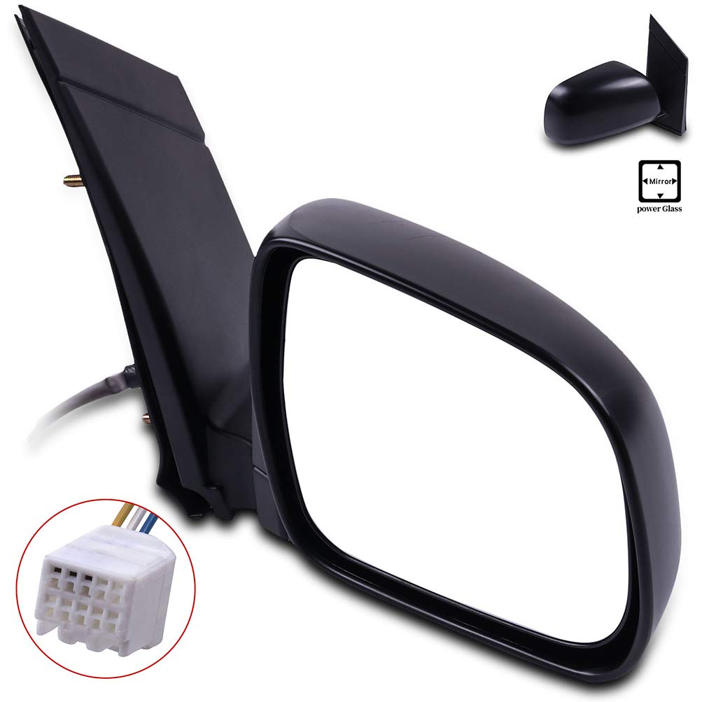 SCITOO Right Side View Mirror for 2004-2010 Toyota Sienna - Manual Folding Non-Heated Passenger Side Replacement Mirror (Black, Part# TO1321201) | Durable Exterior Mirror for Safe Driving & Parking Assistance