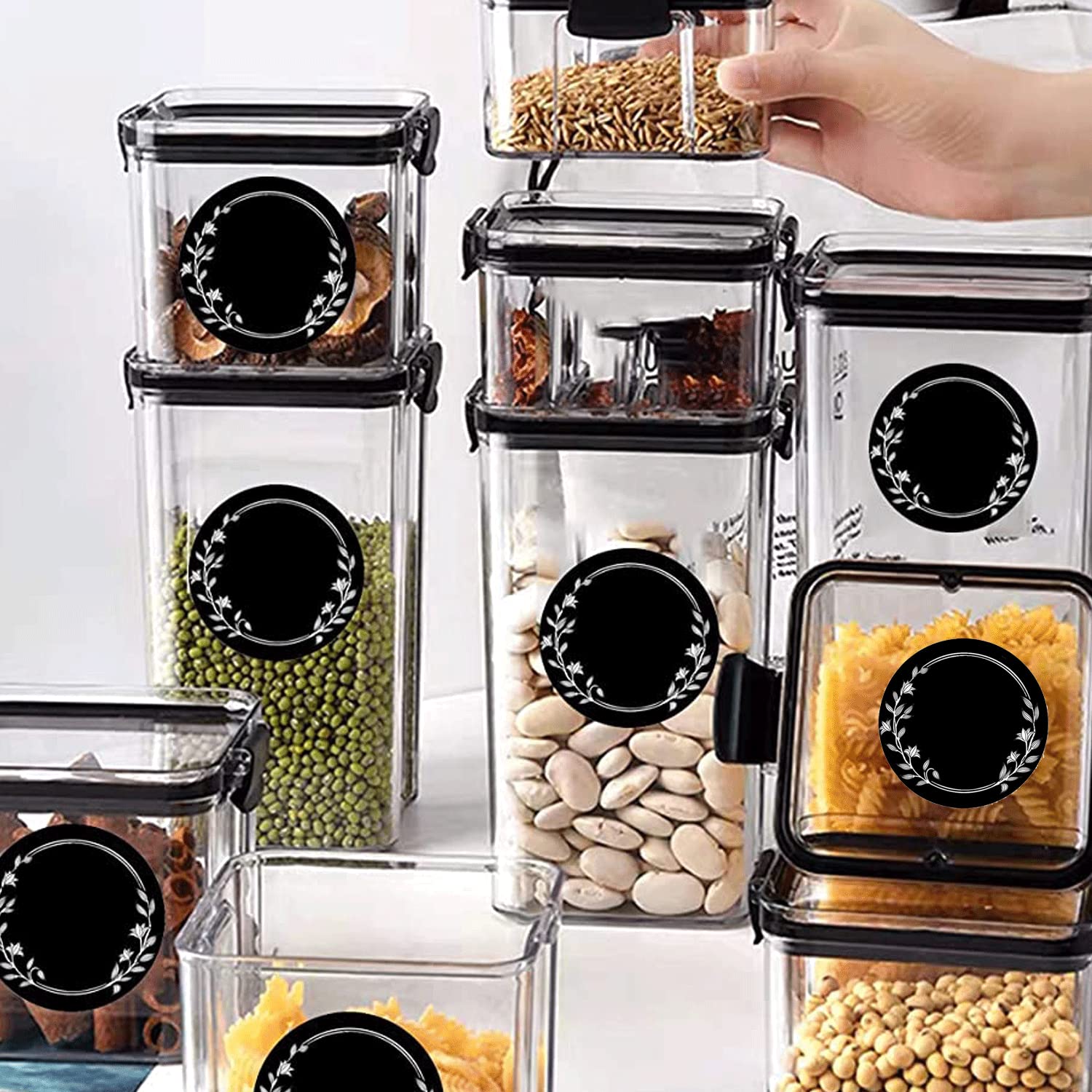 Waterproof Black Chalkboard Stickers - 250 Round 1.5 inch Resin Labels for Kitchen Pantry, Canning Jars, Bins & Containers - Perfect for Organizing Spices, Mason Jars & Storage Containers