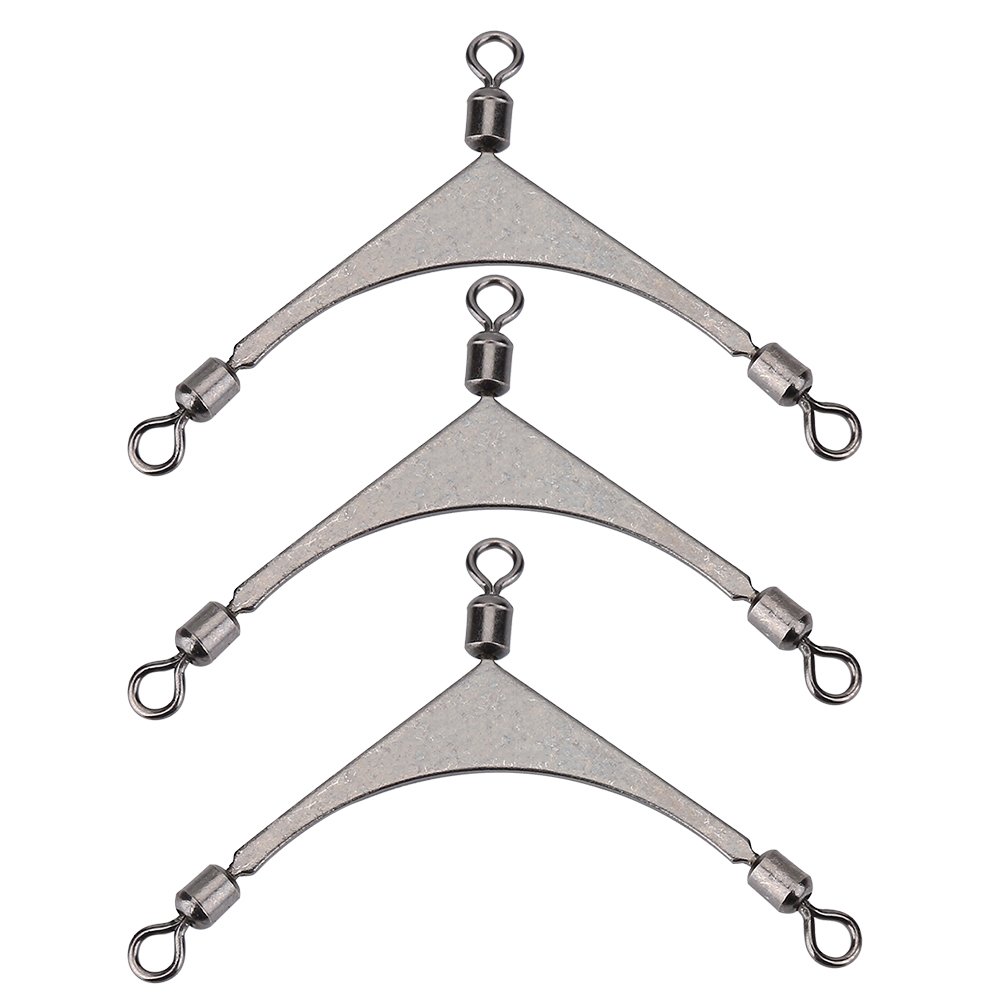 Premium ZJchao Triple Swivels Fishing Connectors - 3-Way Fishing Swivel Rings (10pcs) for Saltwater & Freshwater Fishing - Ideal for Lure Rigging, Trolling & Bait Fishing
