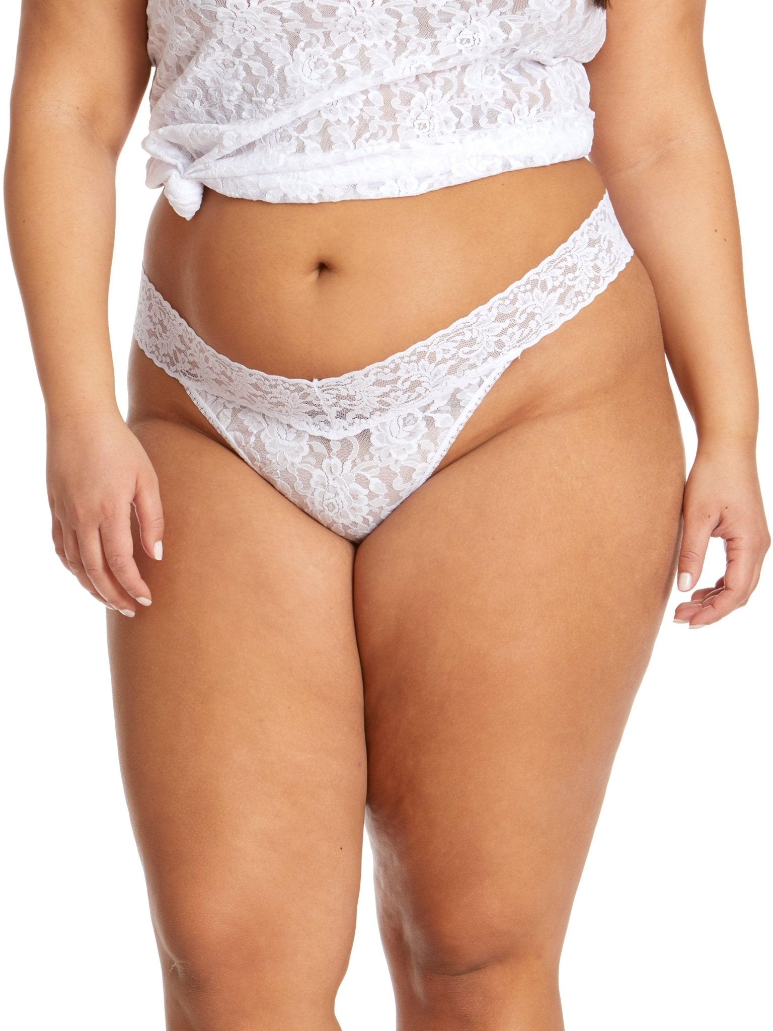 Plus Size Signature Lace® Original Rise Thong - Comfortable Women's Underwear for Everyday Wear, Special Occasions & Bridal Lingerie