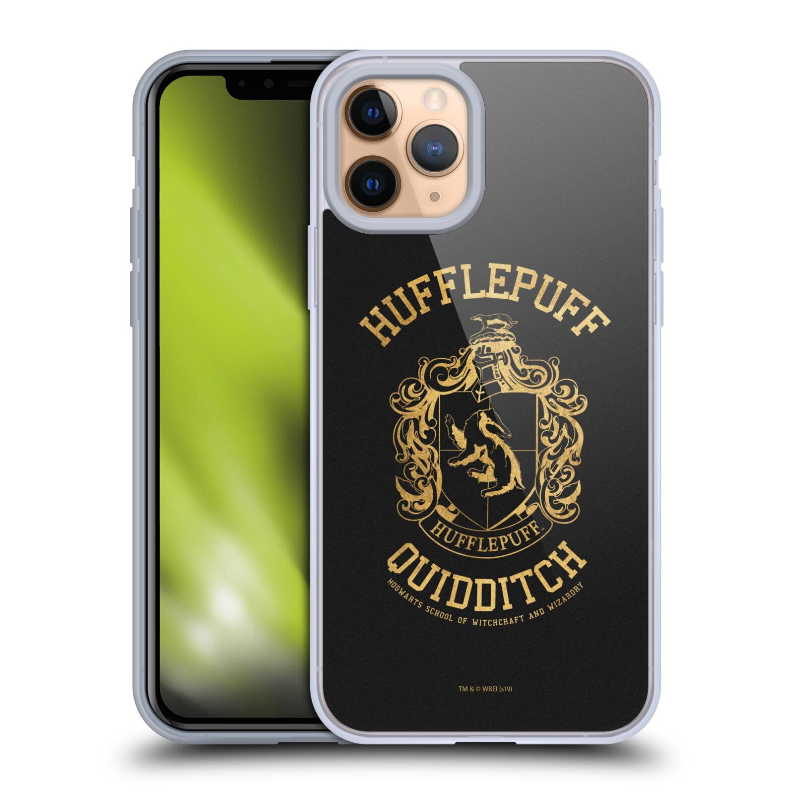 Harry Potter Hufflepuff Quidditch Deathly Hallows iPhone 11 Pro Case - Officially Licensed Soft Gel Cover for Apple iPhone 11 Pro, Perfect for Fans, School, and Everyday Use