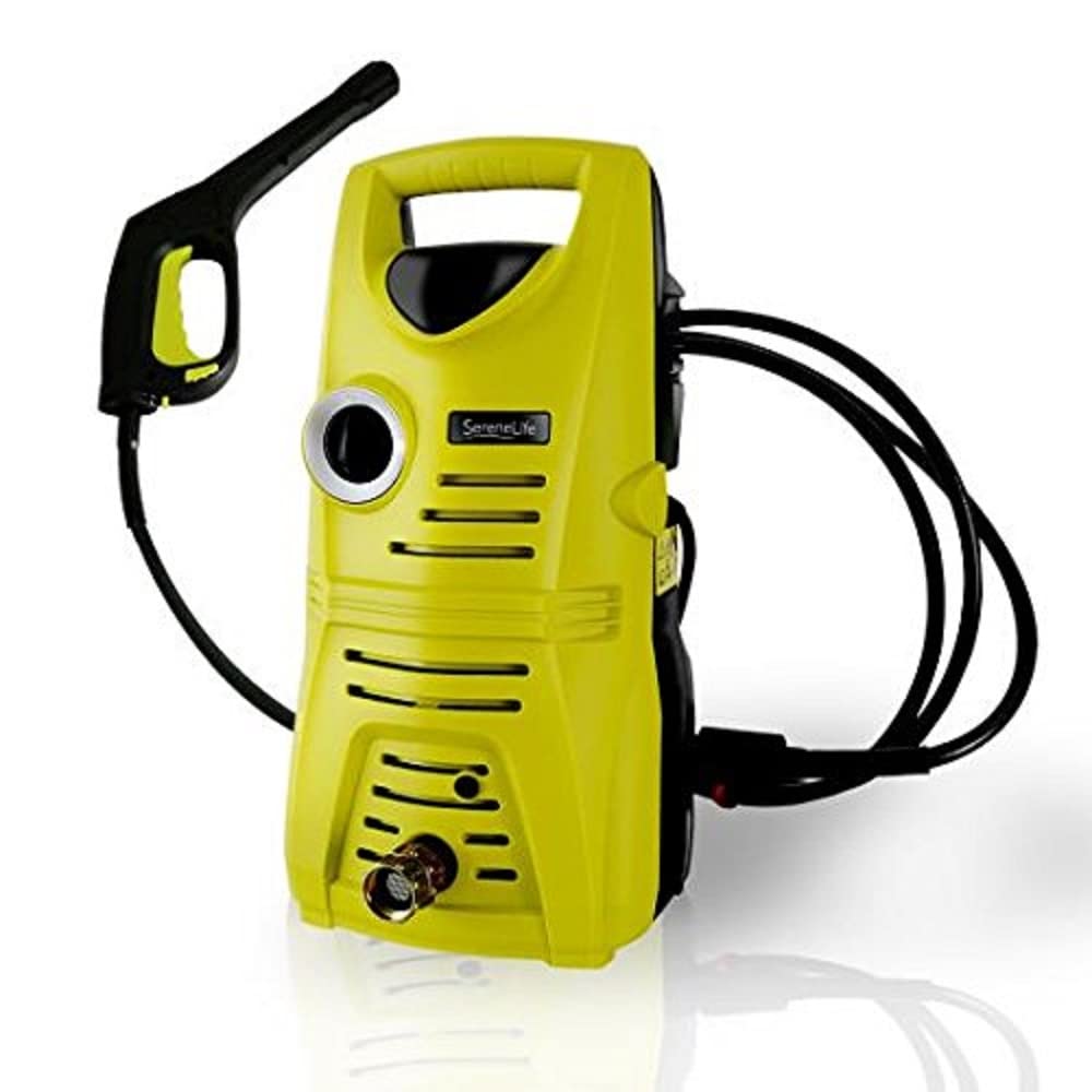 SereneLife AZSLPRWAS23 Electric High Pressure Power Washer - 2000 PSI, 1.4 GPM, Yellow - Ideal for Cleaning Driveways, Decks, Patios, Cars & Outdoor Equipment