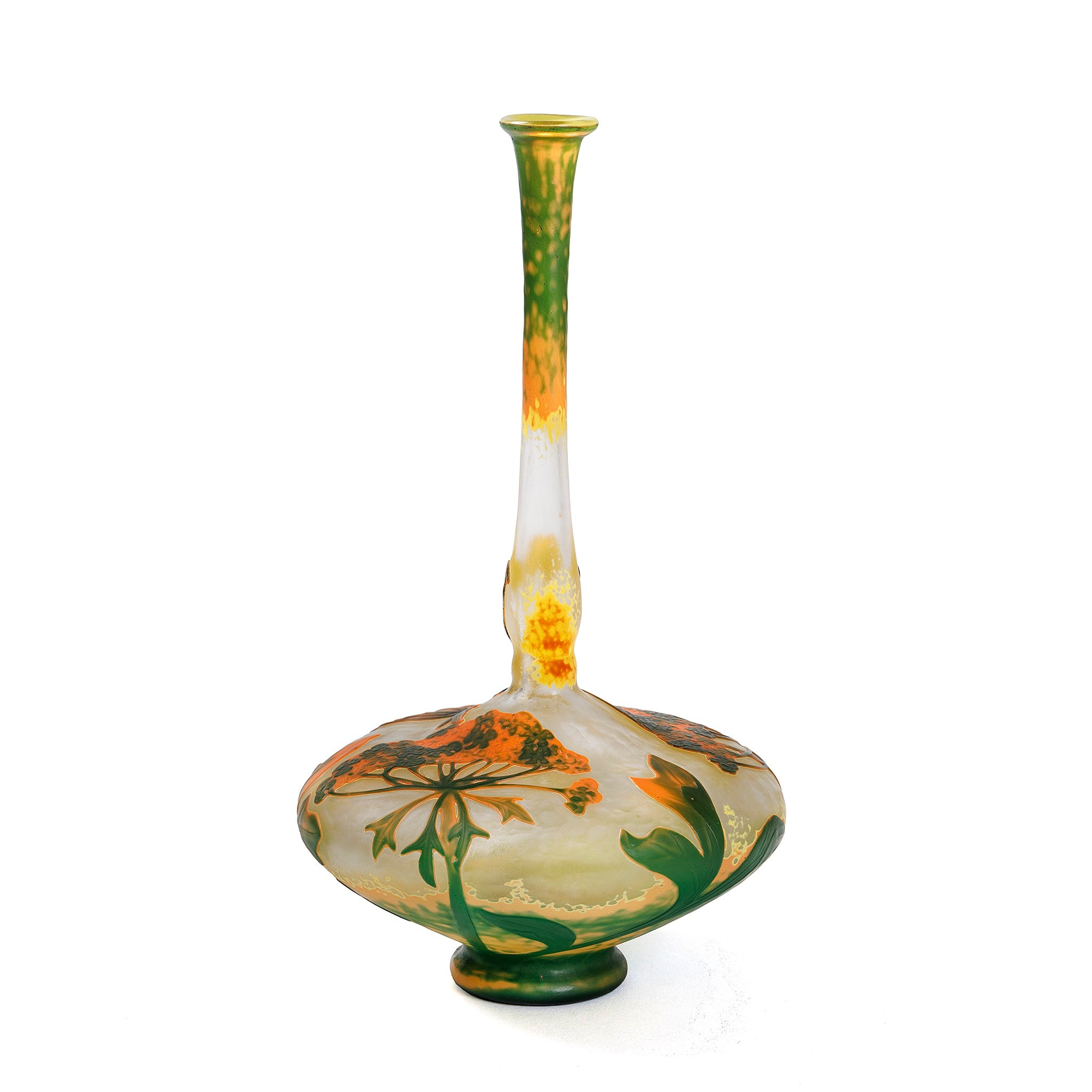 Daum Nancy Berce des Prés Cameo Glass Vase - Antique French Art Nouveau Floral Vase for Home Decor, Wedding Centerpiece & Luxury Gift