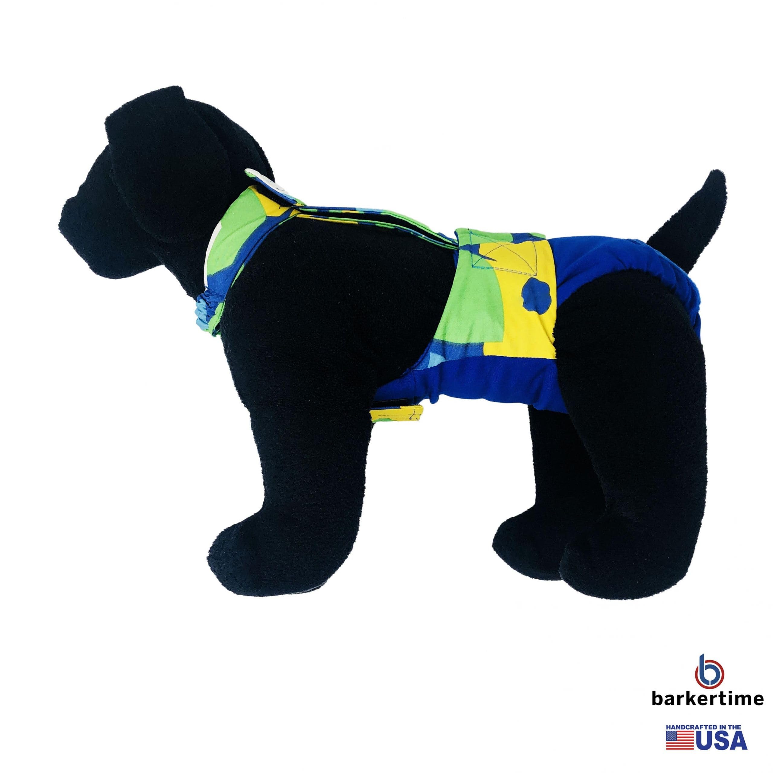 Surfline Abstract Dog Diaper Overall XXL with Tail Hole - Waterproof Pet Diapers for Incontinence - Made in USA - Perfect for House Training, Travel & Elderly Dogs