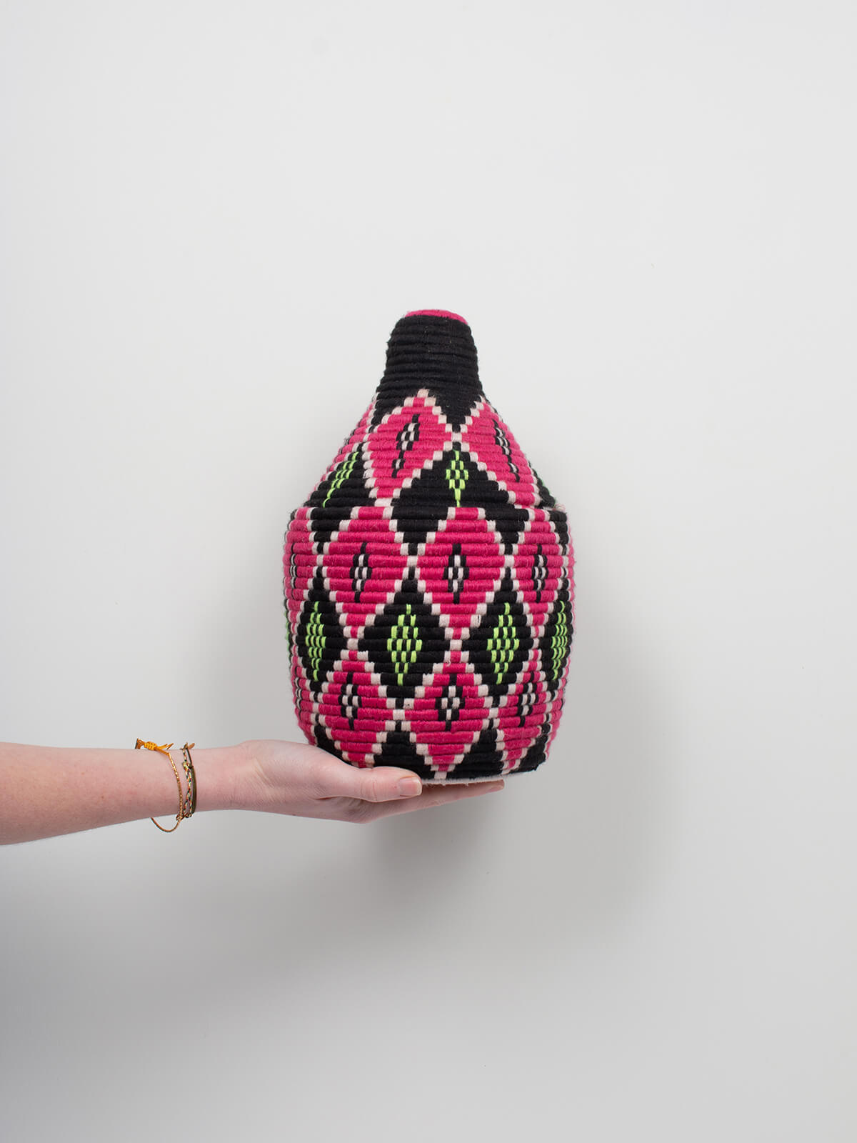 Authentic Moroccan Wool Pot No.342 – Handcrafted Home Decor for Boho & Farmhouse Style – Perfect for Planters, Storage & Cozy Kitchen Decor