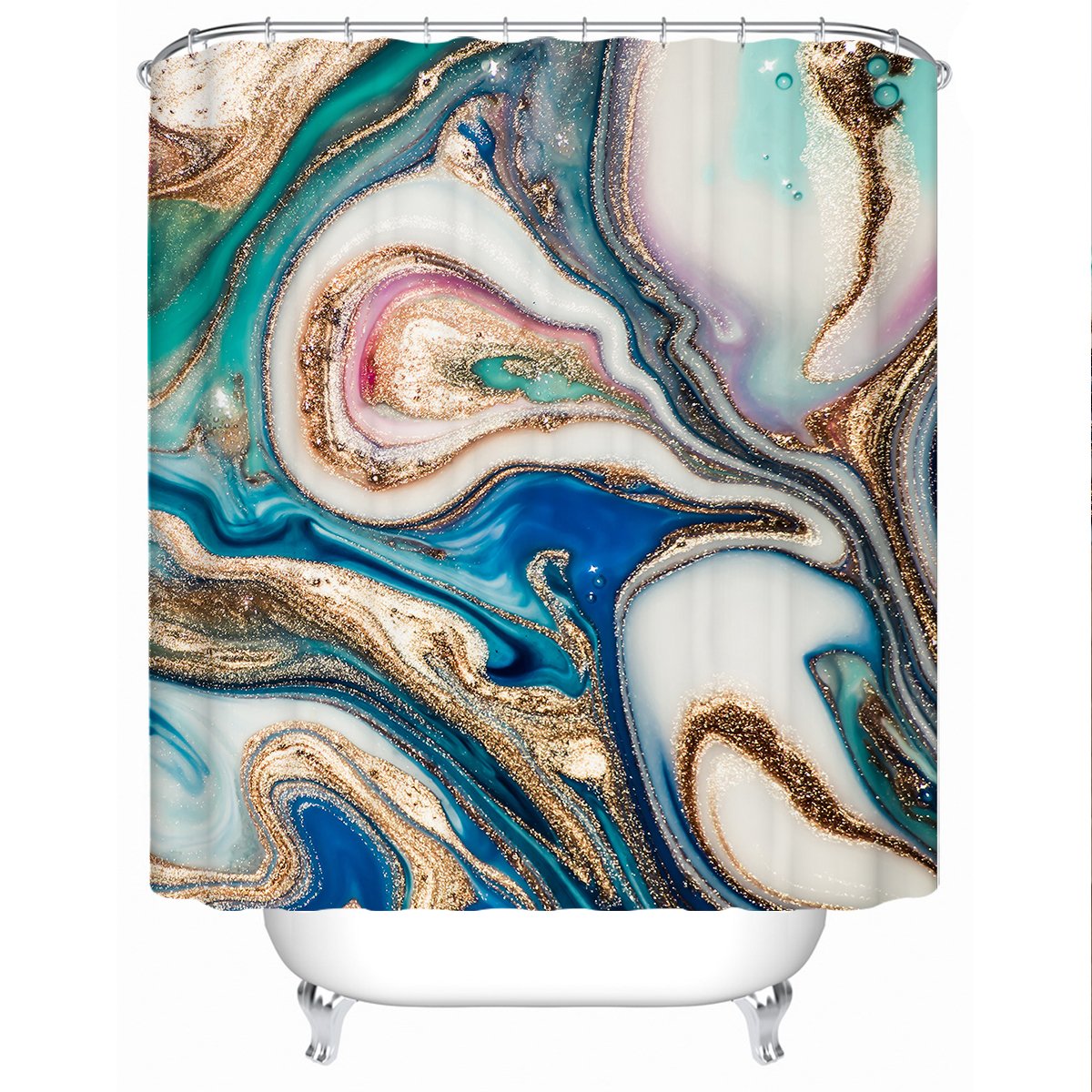 Stylish Copacabana Beach Themed Shower Curtain - Waterproof Bathroom Decor for Tropical & Coastal Style Homes - Perfect for Beach House, Vacation Rental, or Bathroom Makeover