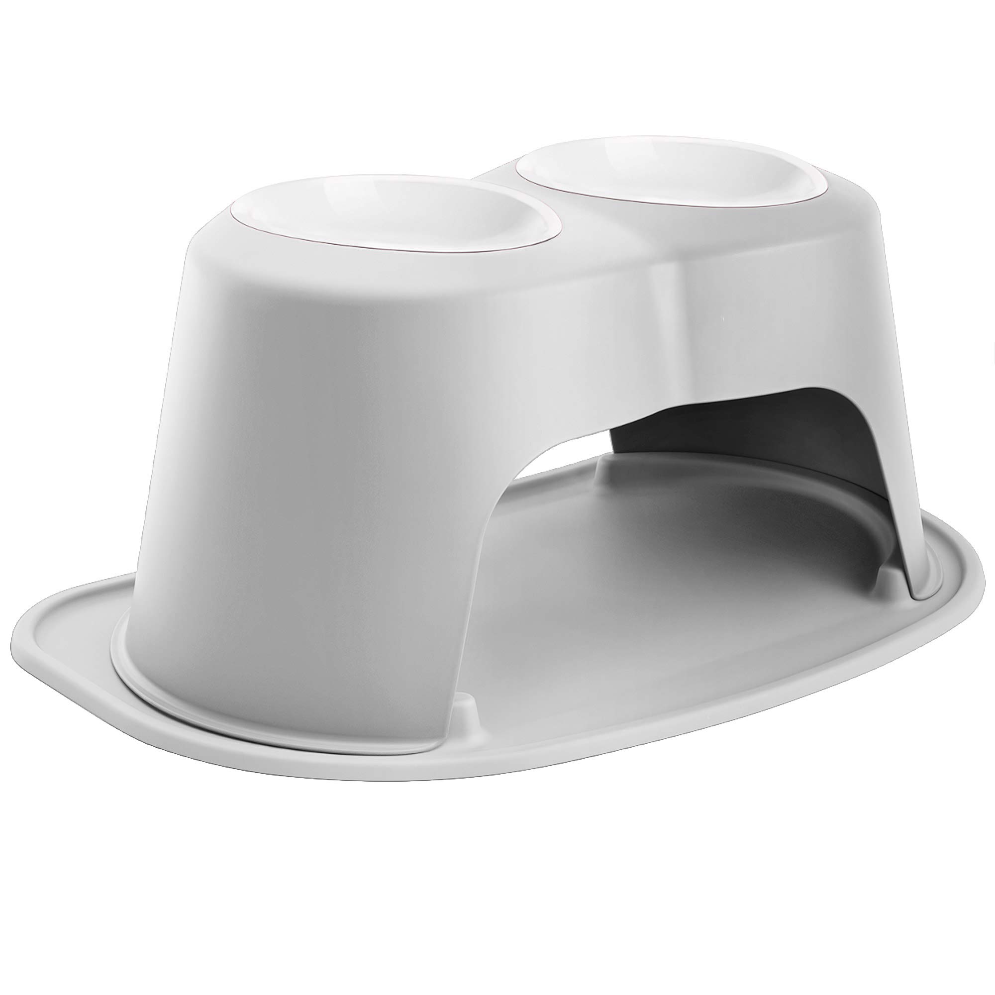 WeatherTech Double High Pet Feeding System with Plastic Dog & Cat Bowls - 12