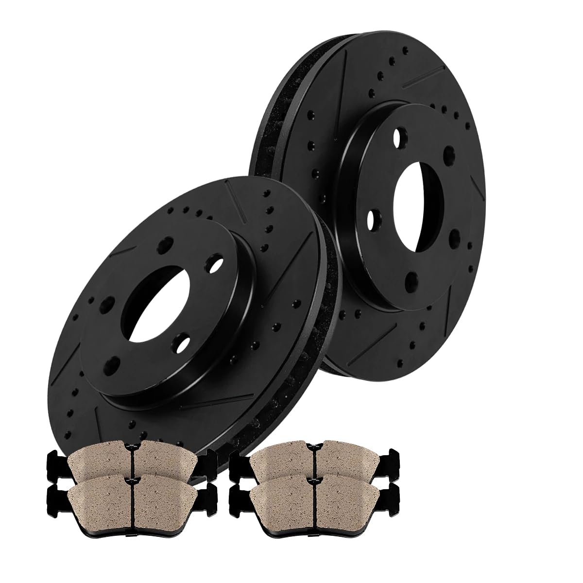 Callahan Front Brake Kit with Drilled & Slotted Rotors & Ceramic Pads - Compatible with 1998-2002 Chevy Camaro, Firebird, Trans Am | High-Performance Braking for Street Racing & Daily Driving