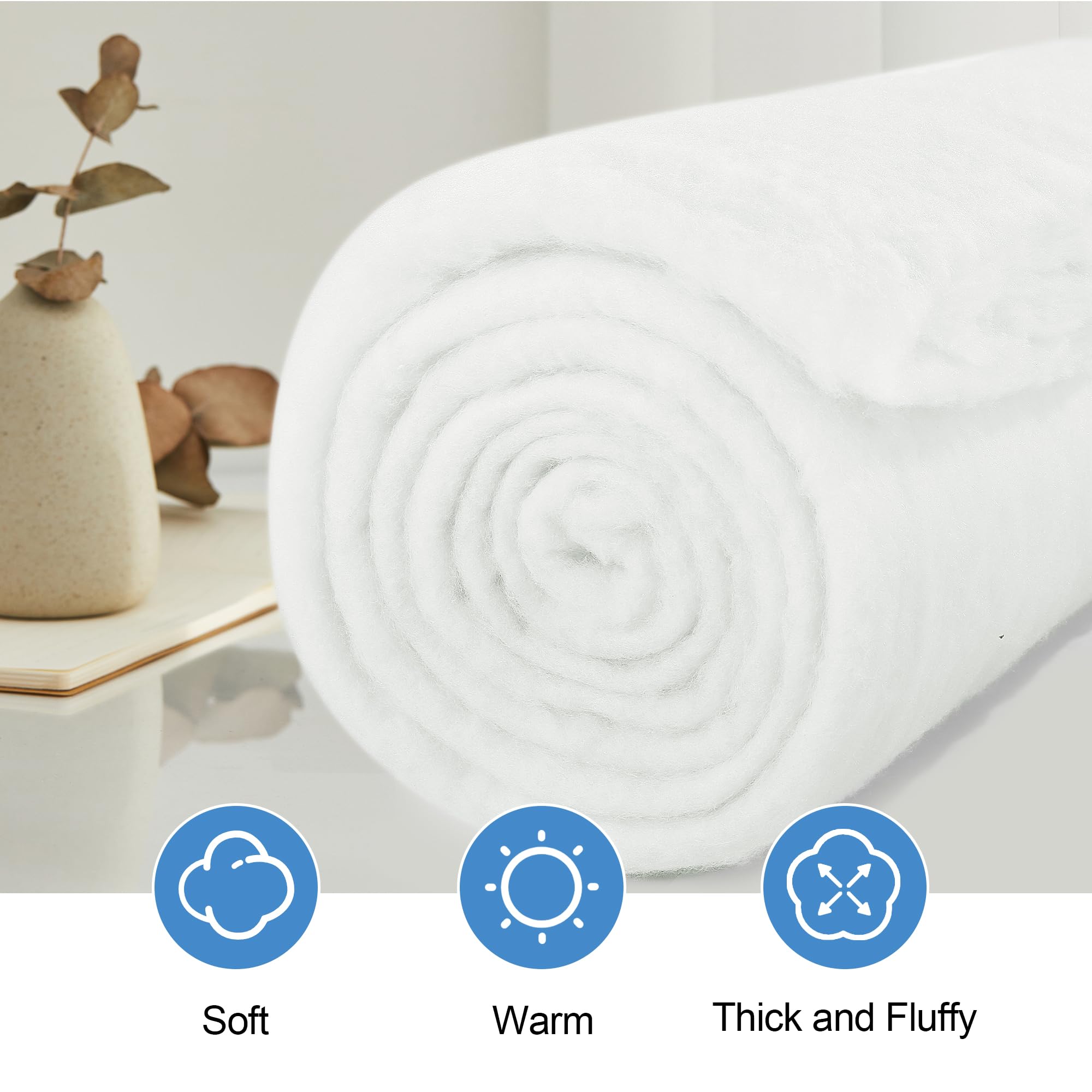Premium 100% Microfiber Quilt Batting - Ultra Soft & Durable 108