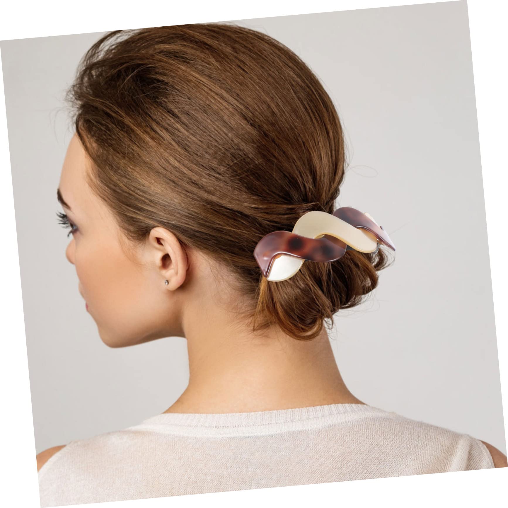 FOMIYES 2-Pack Acrylic Hair Barrettes for Women - Ponytail Cuff Clips for Thick & Thin Hair - Elegant Hair Styling Accessories for Work, Party & Everyday Wear