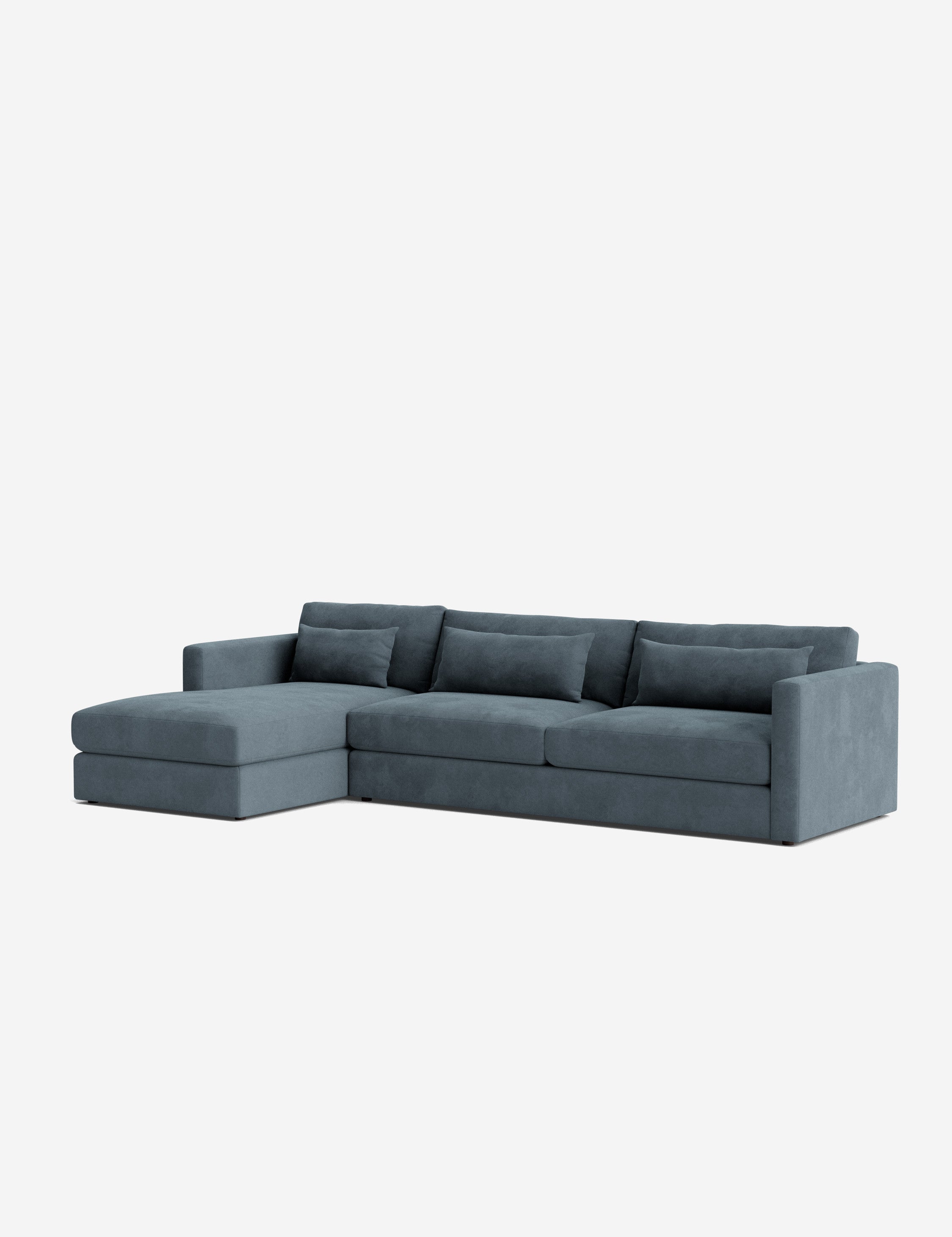 Durham Chaise Sectional Sofa - Modern L-Shaped Couch with Chaise Lounge | Comfortable Fabric Sofa Set for Living Room, Family Room & Lounge Areas