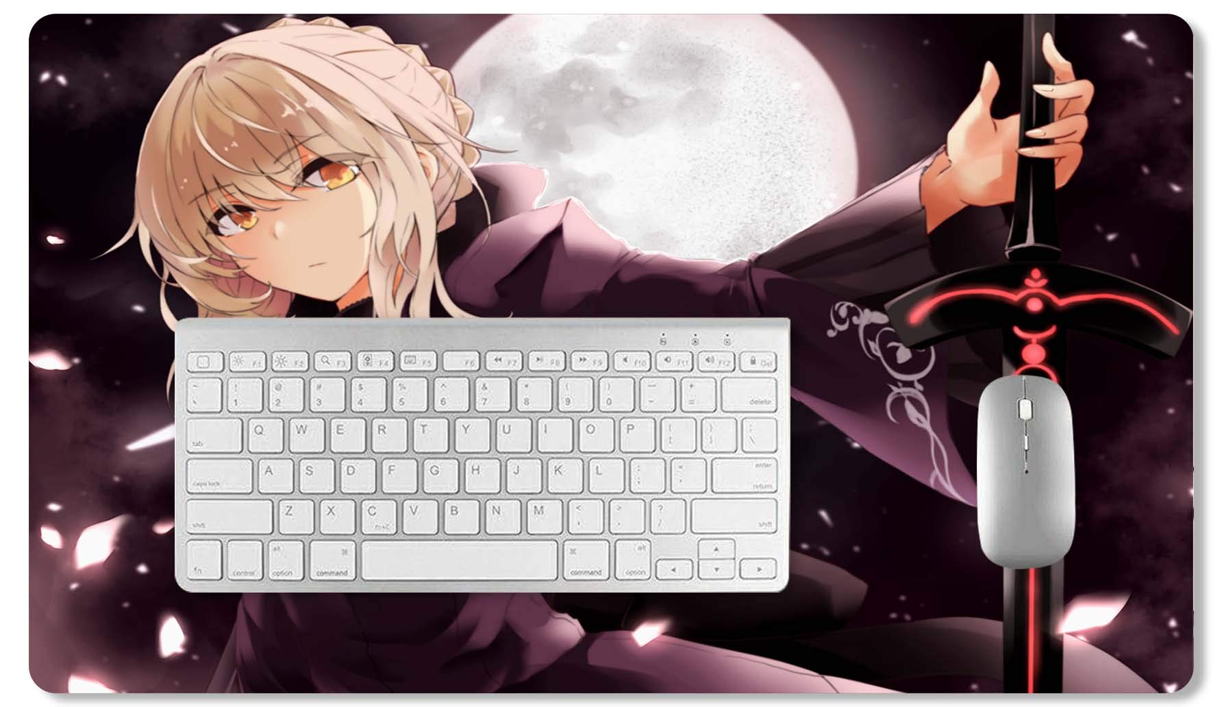 Fate Stay Night Anime Mouse Pad - Large Gaming Desk Mat for Computer & Keyboard - Saber Alter Fate Grand Order Design - Perfect for PC Gaming, Office Work & Anime Decor (226)