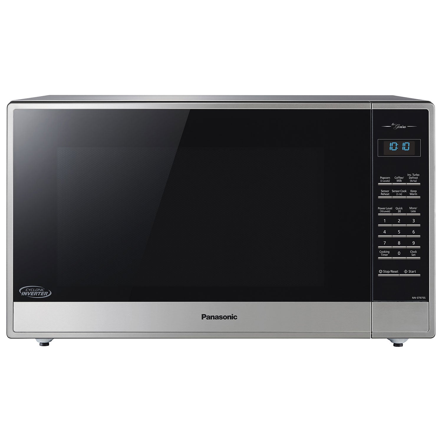 PANASONIC NNST975S 2.2 Cu Ft Stainless Steel Genius Countertop Microwave Oven - Certified Refurbished with Home Essentials Warranty | Perfect for Small Kitchens, Dorms & Office Break Rooms