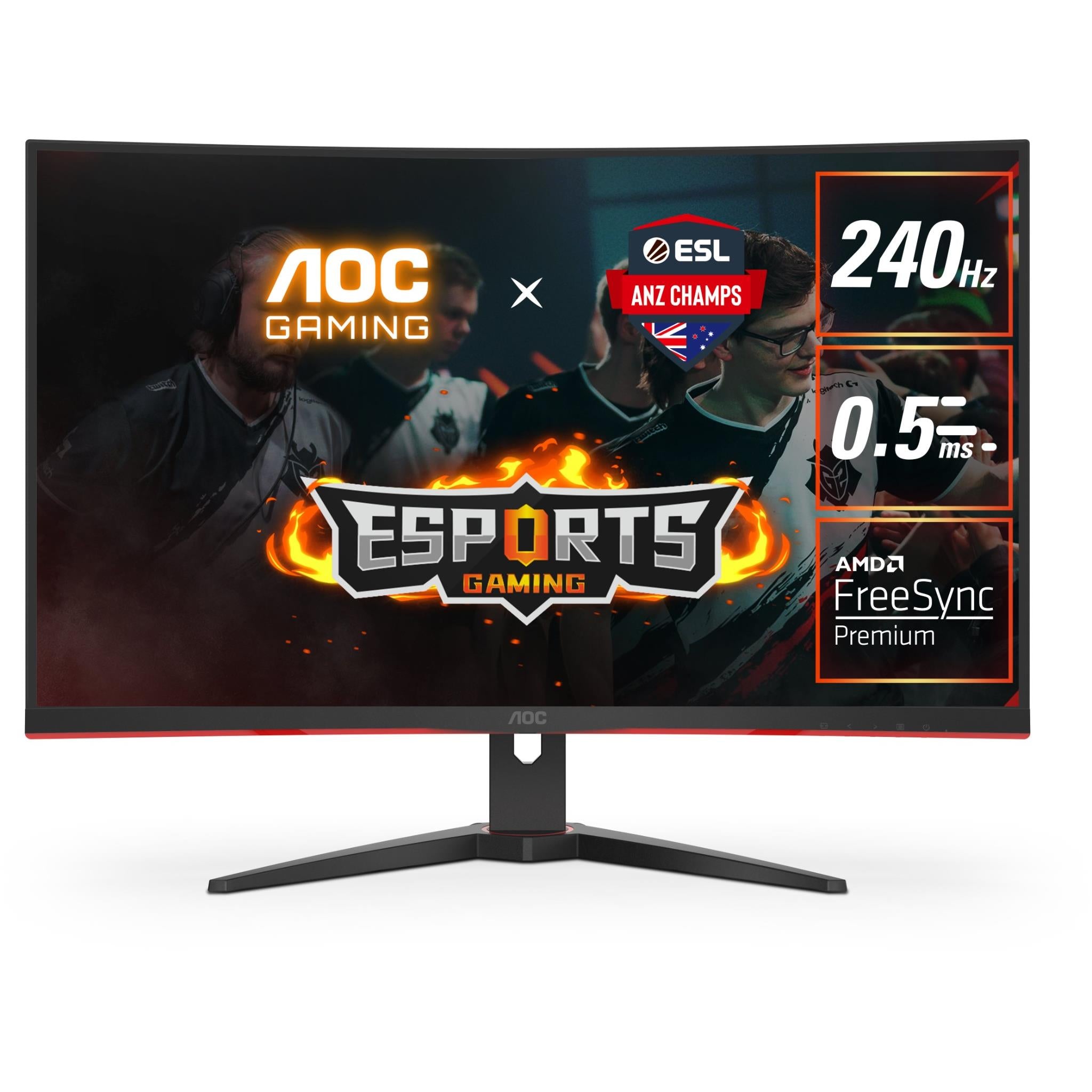 AOC C32G2ZE 32-inch Full HD 240Hz Curved Gaming Monitor - Ultra Fast Refresh Rate, 1ms Response Time for Competitive Gaming, Streaming & Esports