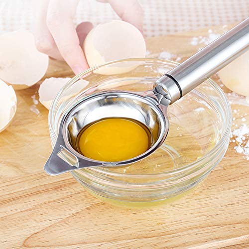 Stainless Steel Egg Yolk Separator - Egg White and Yolk Strainer Divider Kitchen Tool for Baking, Cooking, and Healthy Breakfast Prep