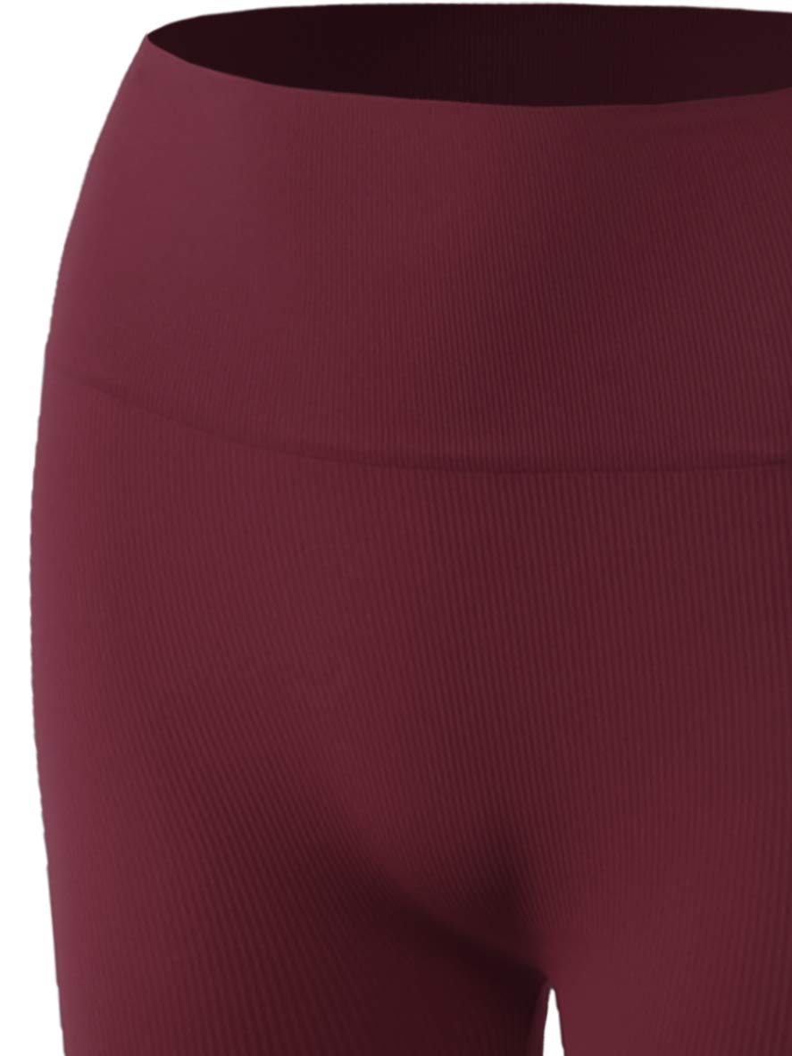 **A2Y Women's Lightweight Mid-Length Seamless Ribbed Biker Shorts for Workout, Yoga & Running - High Waist Tummy Control Athletic Shorts**