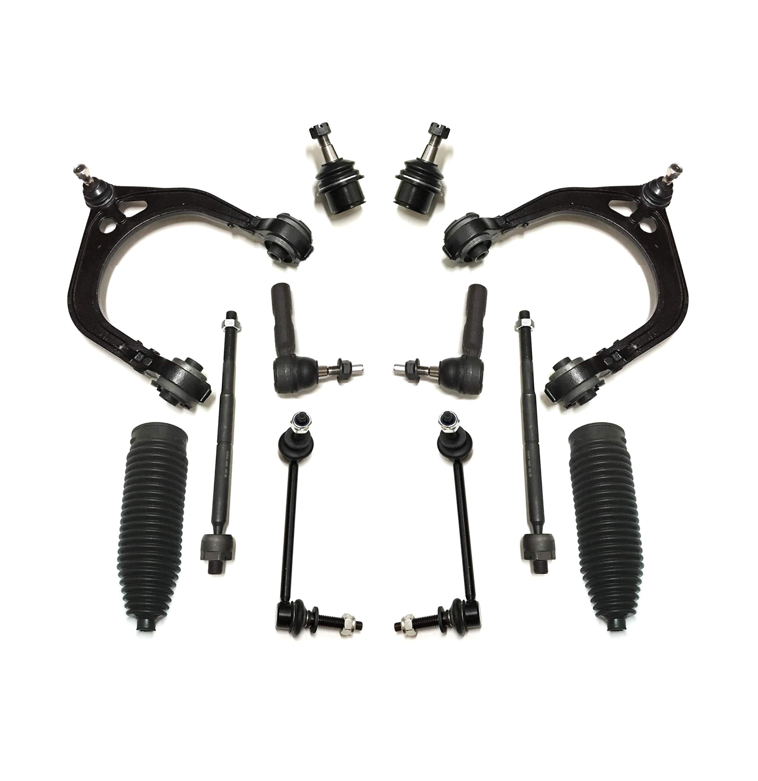 12-Piece Front Suspension Kit - Tie Rod Ends, Sway Bar Links, Upper Control Arms & Lower Ball Joints for RWD Chrysler 300, Dodge Challenger & Charger - Improve Handling & Ride Comfort for Daily Driving & Performance Upgrades