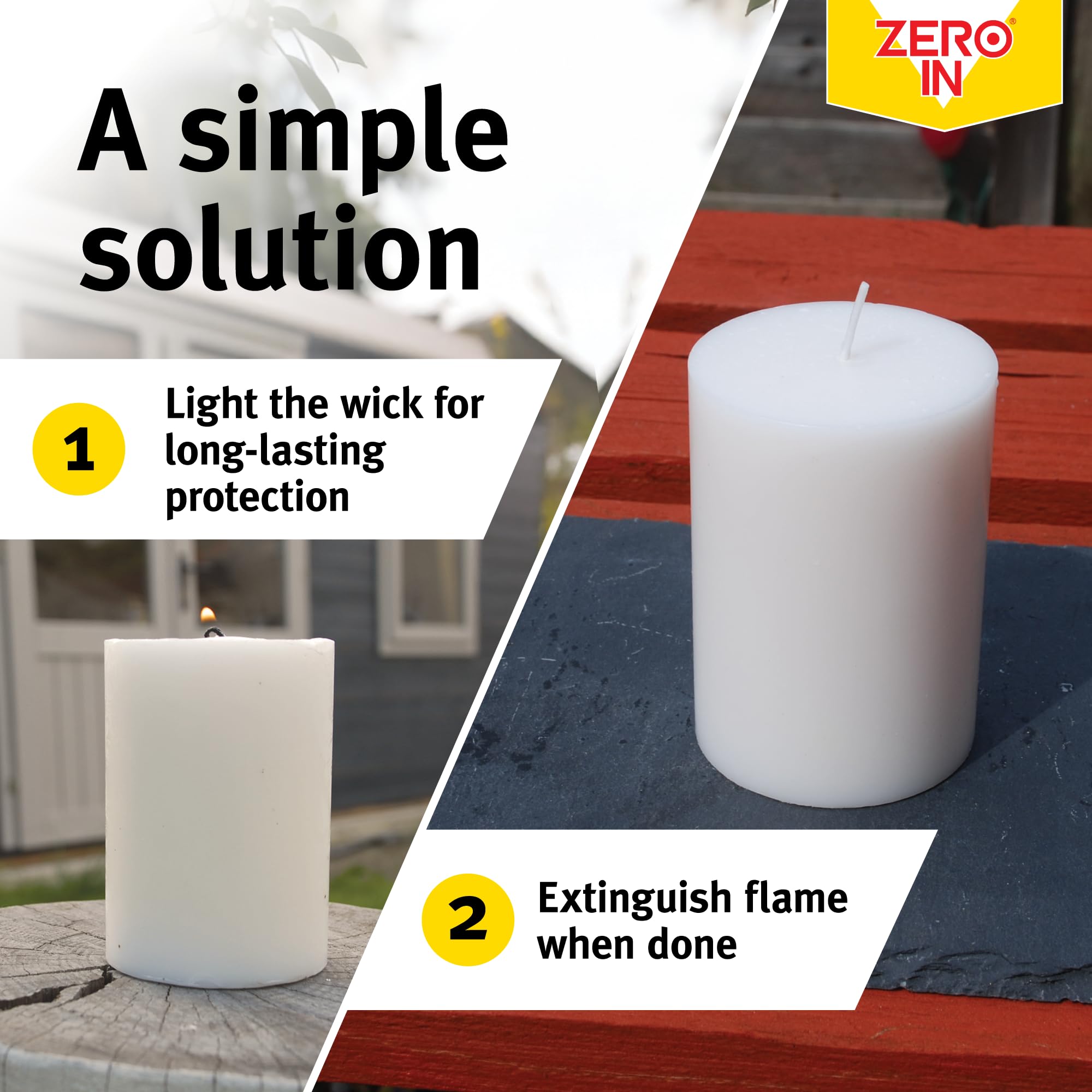 Natural Citronella Pillar Candle - Mosquito Repellent for Home & Outdoor Use - Long-Lasting Insect Protection Candle - Repels Mosquitoes & Biting Bugs - Perfect for Patio, Garden, Camping & Backyard Gatherings