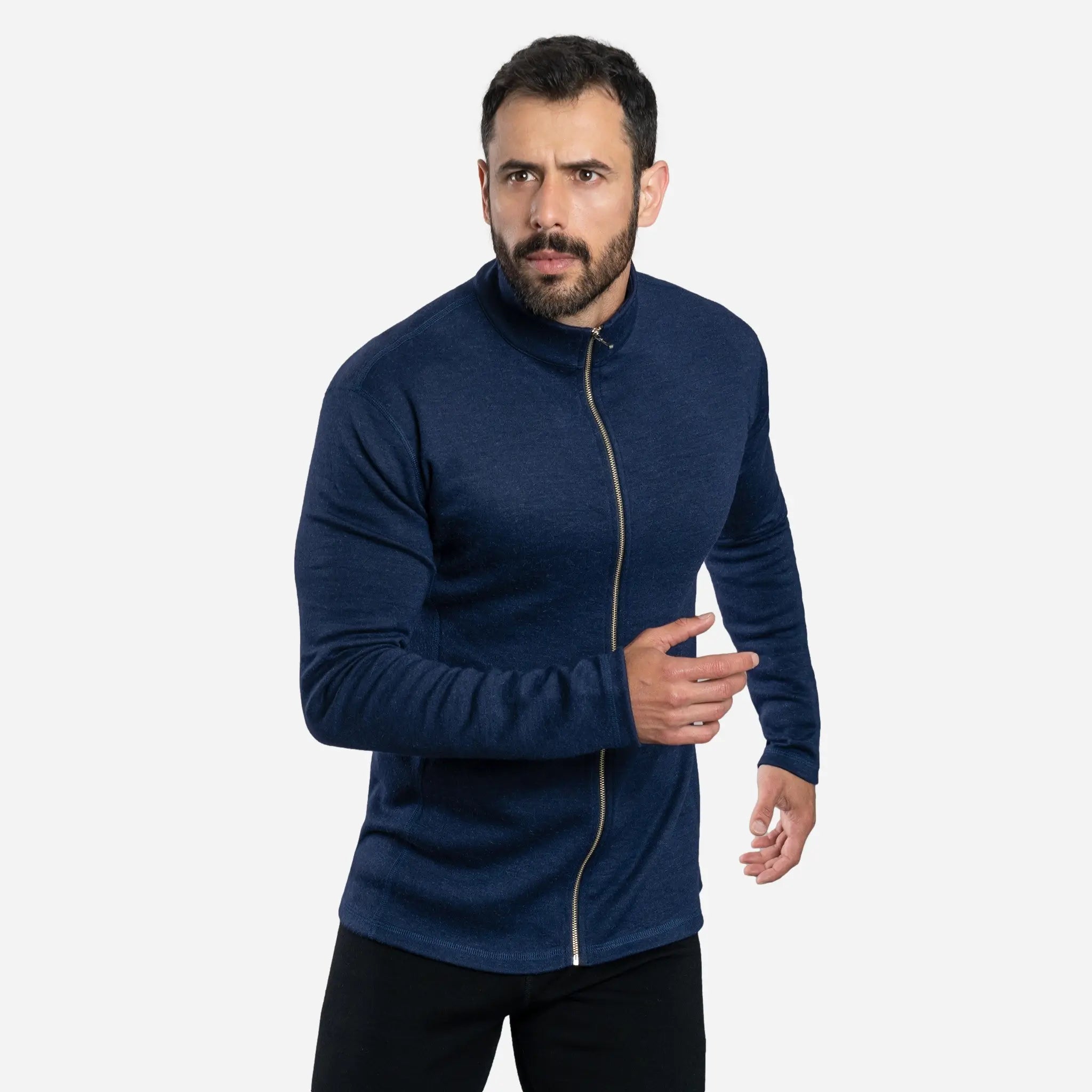 Men's Alpaca Wool Jacket - 420 Midweight Full Zip Fleece for Outdoor Hiking & Winter Travel | Warm & Durable Cold Weather Coat
