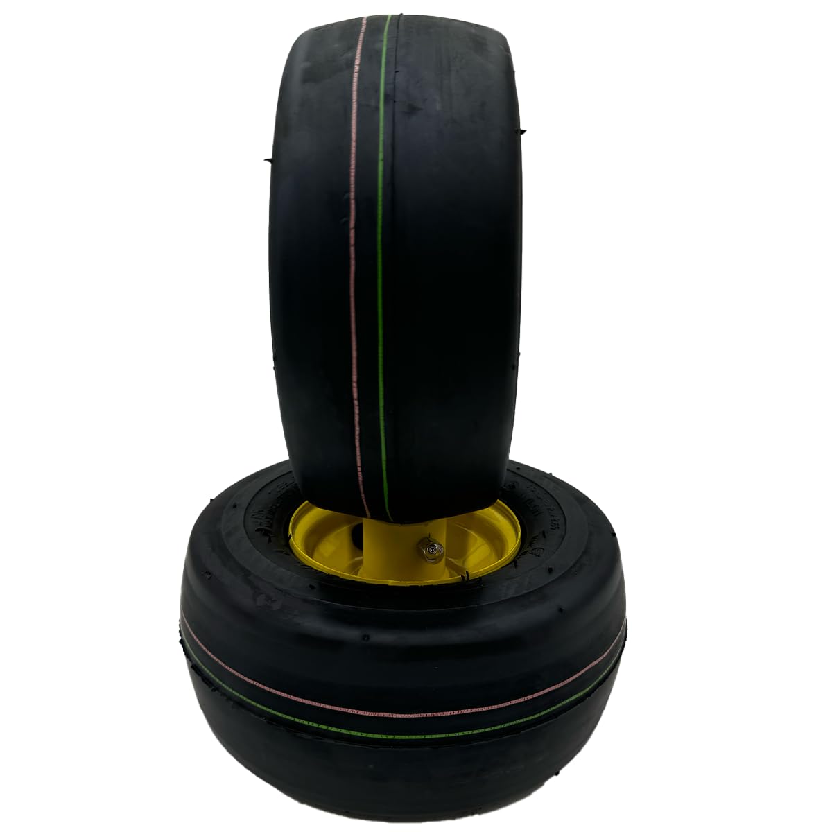 2-Pack 9x3.50-4 Yellow Smooth Tread Lawn Mower Wheels with 4