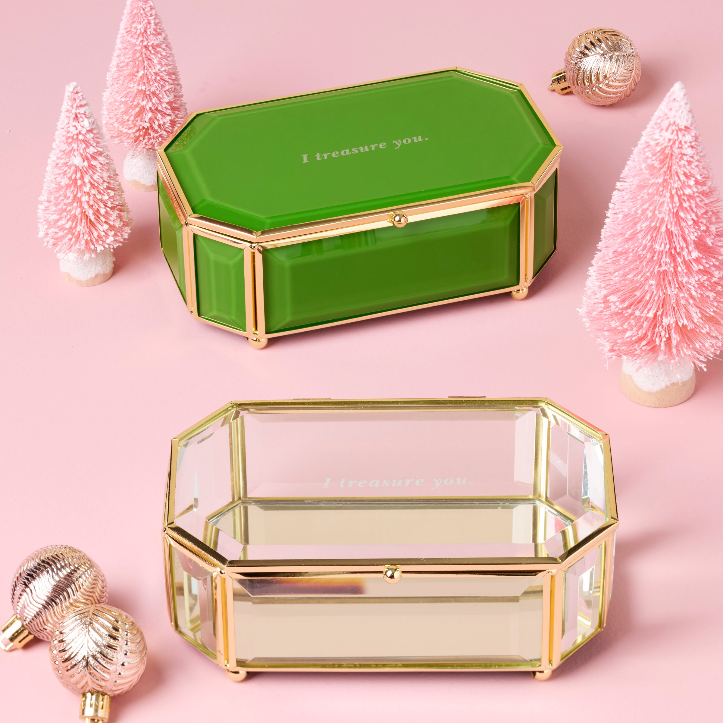 Clear Acrylic Jewelry Box for Necklaces & Rings - Perfect for Travel, Gifts & Organizing | I Treasure You