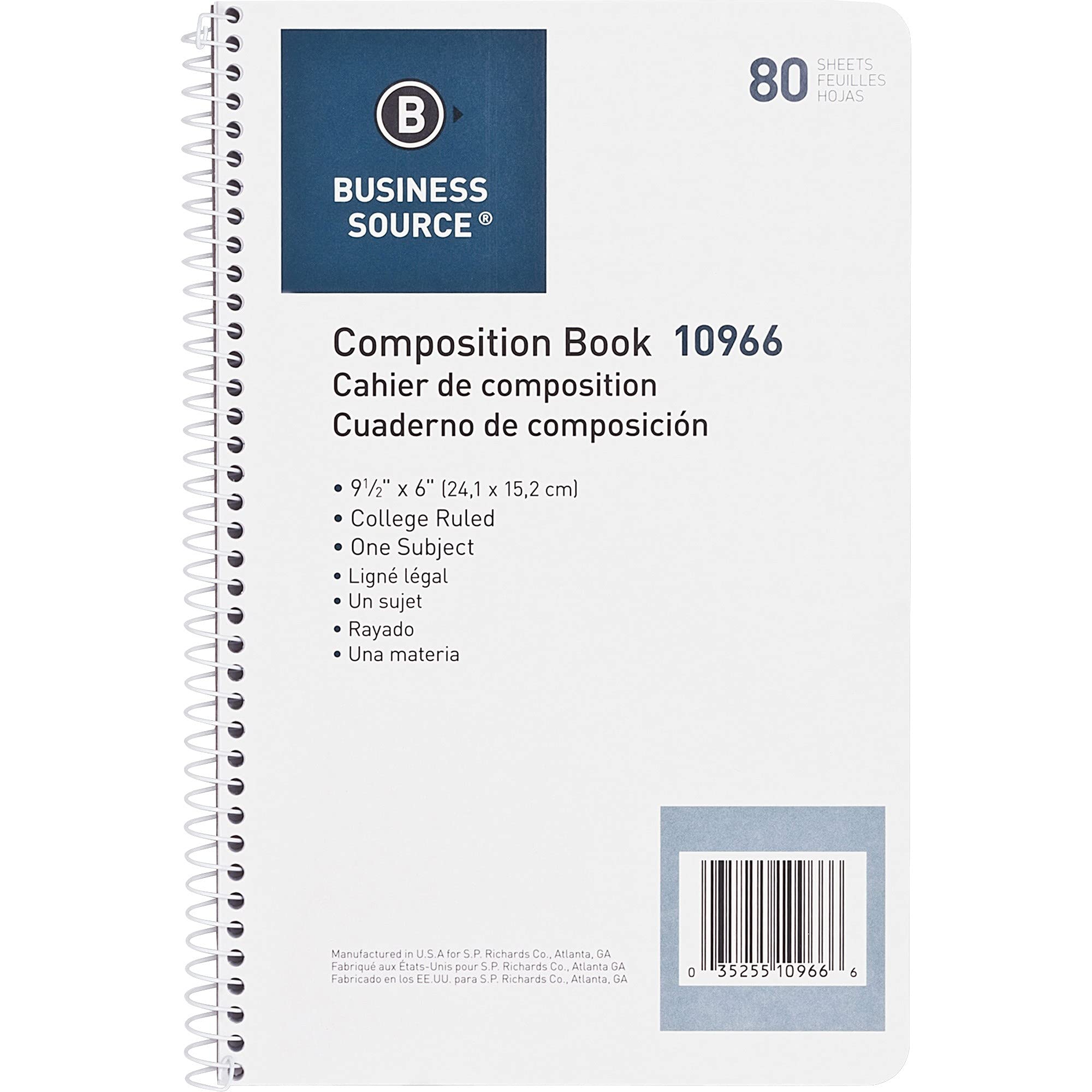 Premium Business Source College Ruled Composition Notebooks - 100 Sheets, 9.75