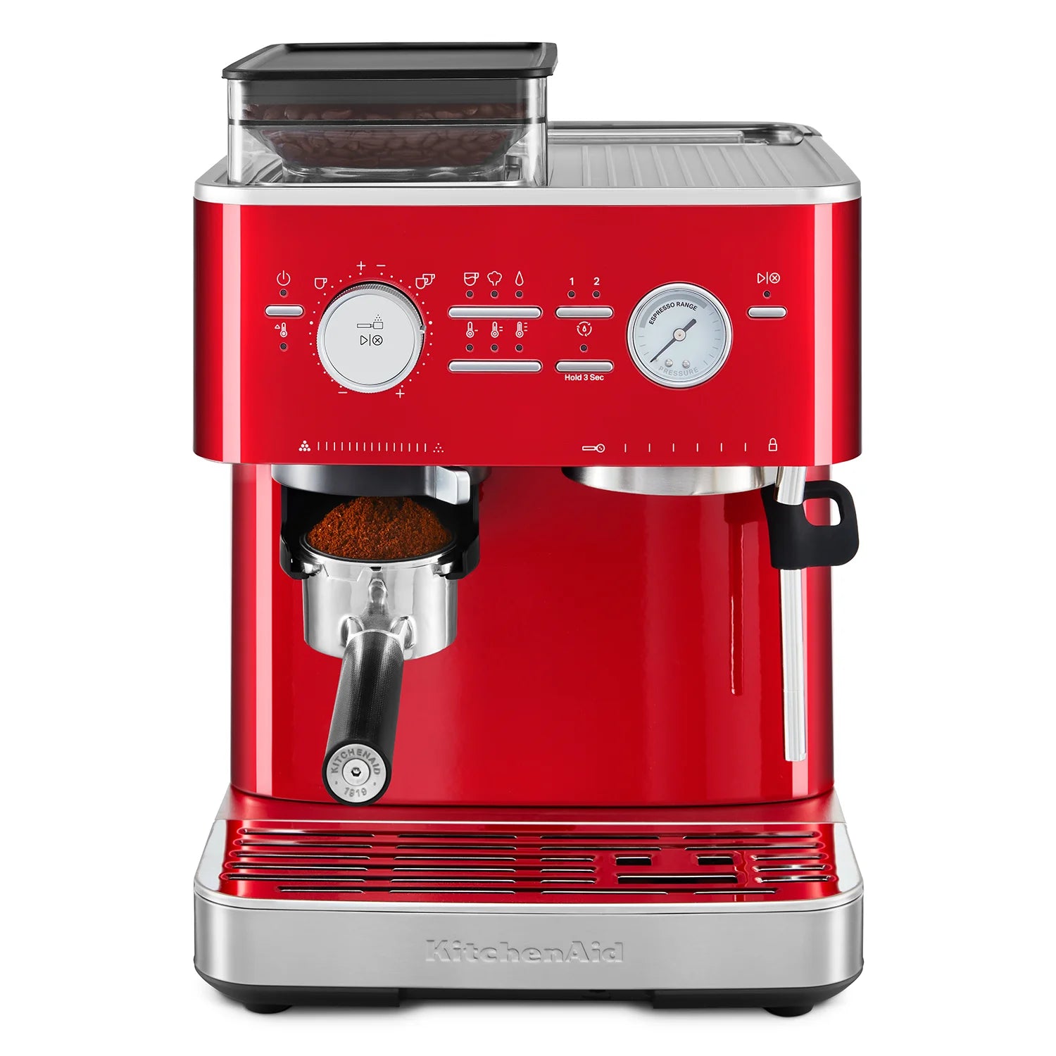 KitchenAid KES6551CA Semi-Automatic Espresso Machine in Candy Apple Red - Perfect for Home Baristas & Coffee Lovers | Compact Countertop Design for Small Kitchens & Office Use