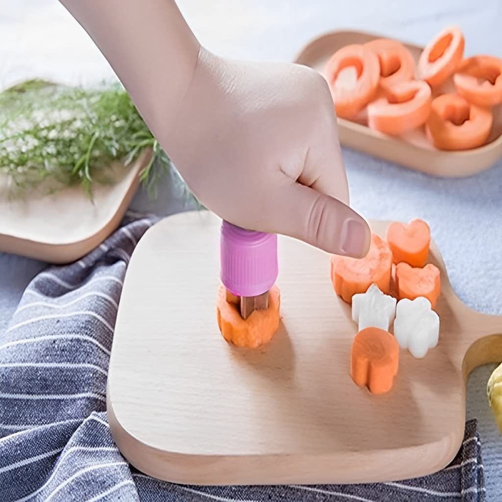 HASTHIP® 12Pcs Stainless Steel Cookie Cutters Set - Fun Shapes for Kids Baking, Fruit & Sandwich Cutters, Embossing Molds for Pastry & Bread - Perfect for Birthday Parties, Holiday Baking & Family Kitchen Activities (Pink)