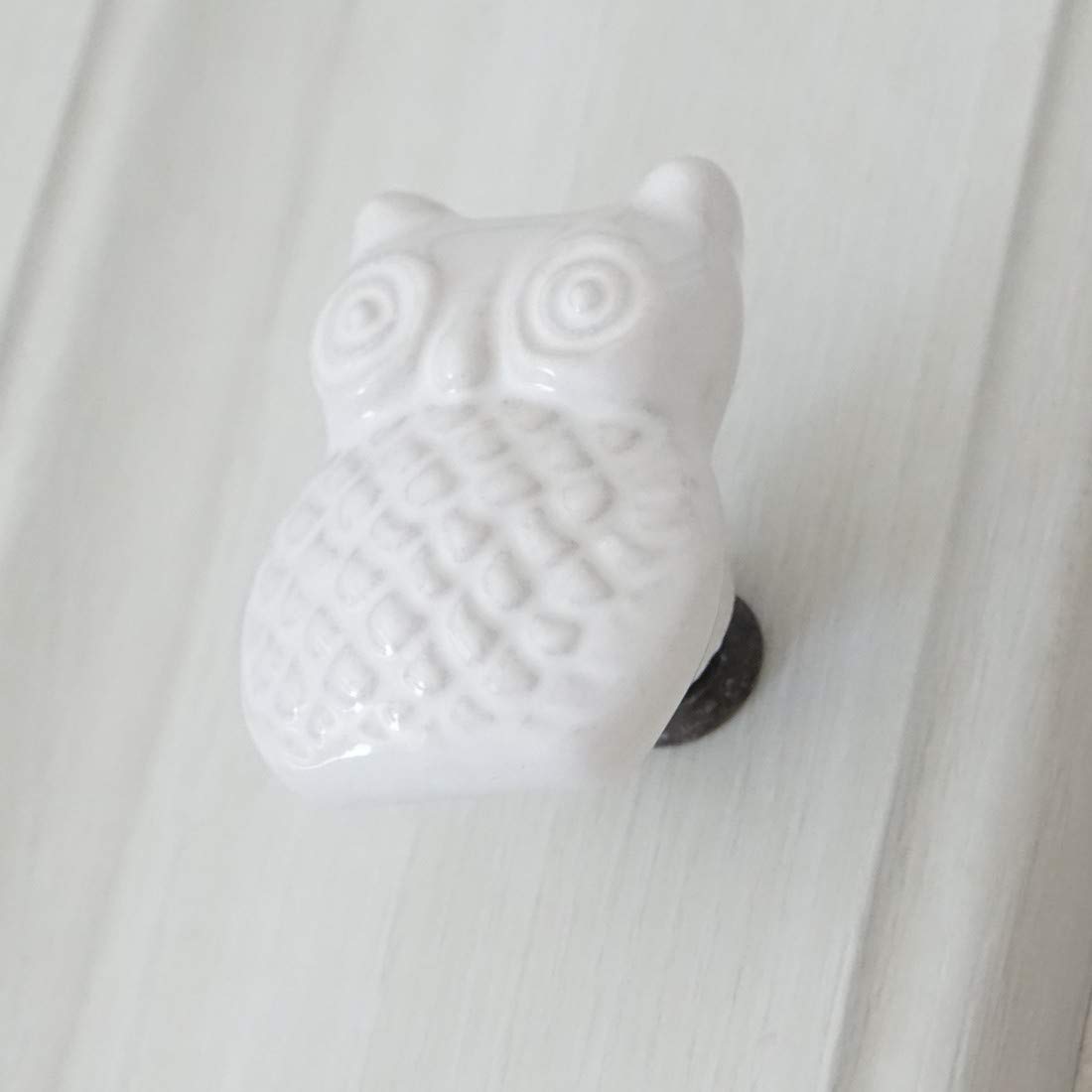LBFEEL Ceramic Owl Drawer Knobs - White Child-Safe Cabinet Pull Handles for Kids' Room & Kitchen - Perfect for Nursery, Dresser, and Playroom Decor