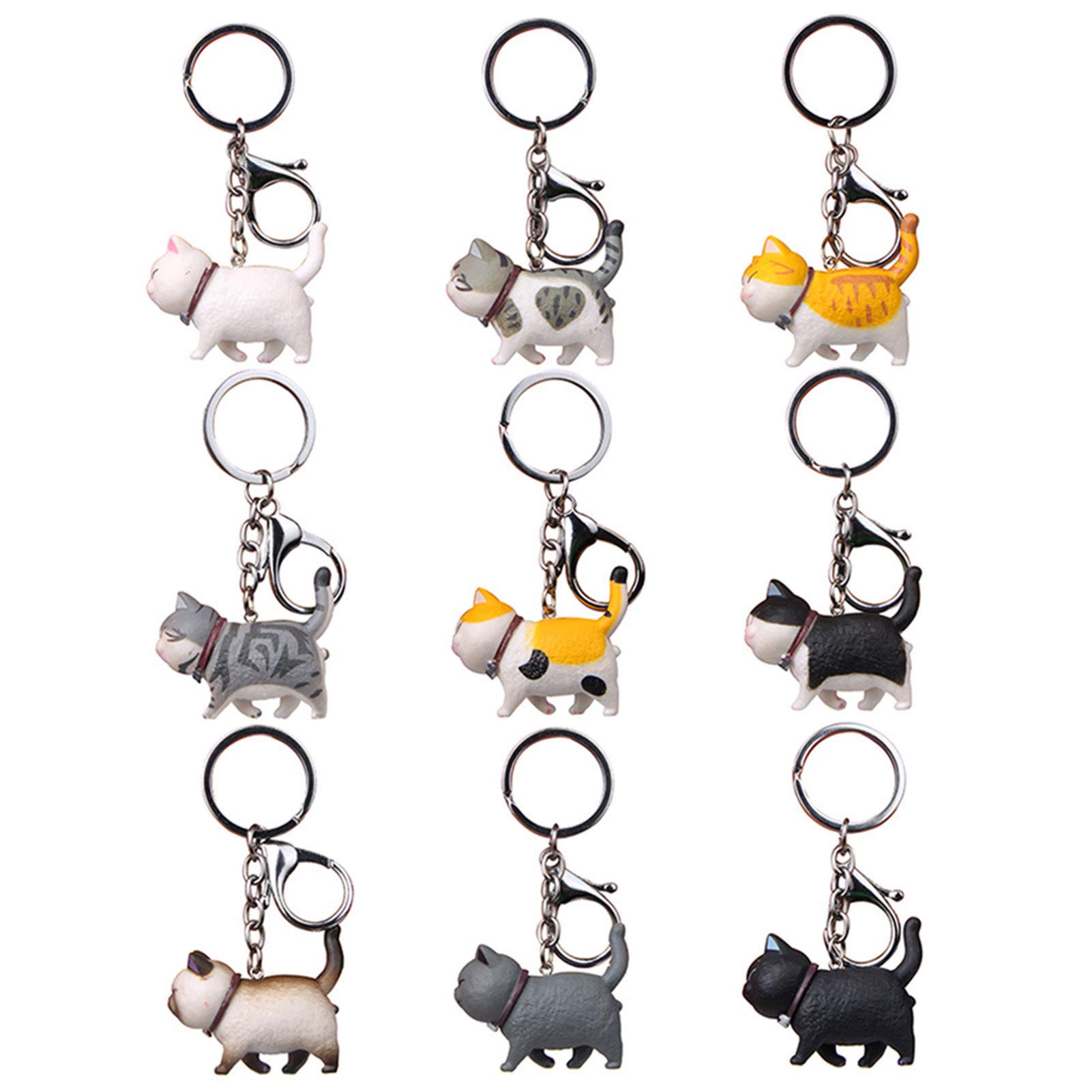 Adorable Mini Cartoon Chubby Cat Keychain - Cute Hanging Toy Key Ring for Women & Men | Car Keys, Bag Pendant, Gift Accessories | Perfect for Everyday Use, Gifts & Home Decor