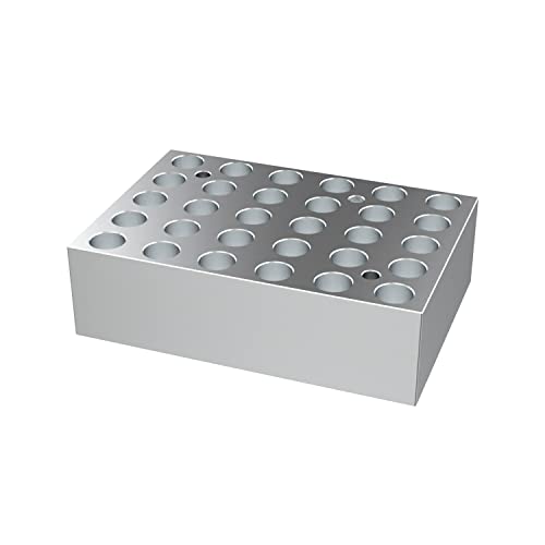 JOANLAB Aluminum Dry Bath Heating Block for Digital Lab Dry Bath Incubator - 35x 2mL Microcentrifuge Tubes Heat Block (Compatible with DB/-C Machine) | Perfect for DNA/RNA Sample Preparation, PCR, and Laboratory Experiments