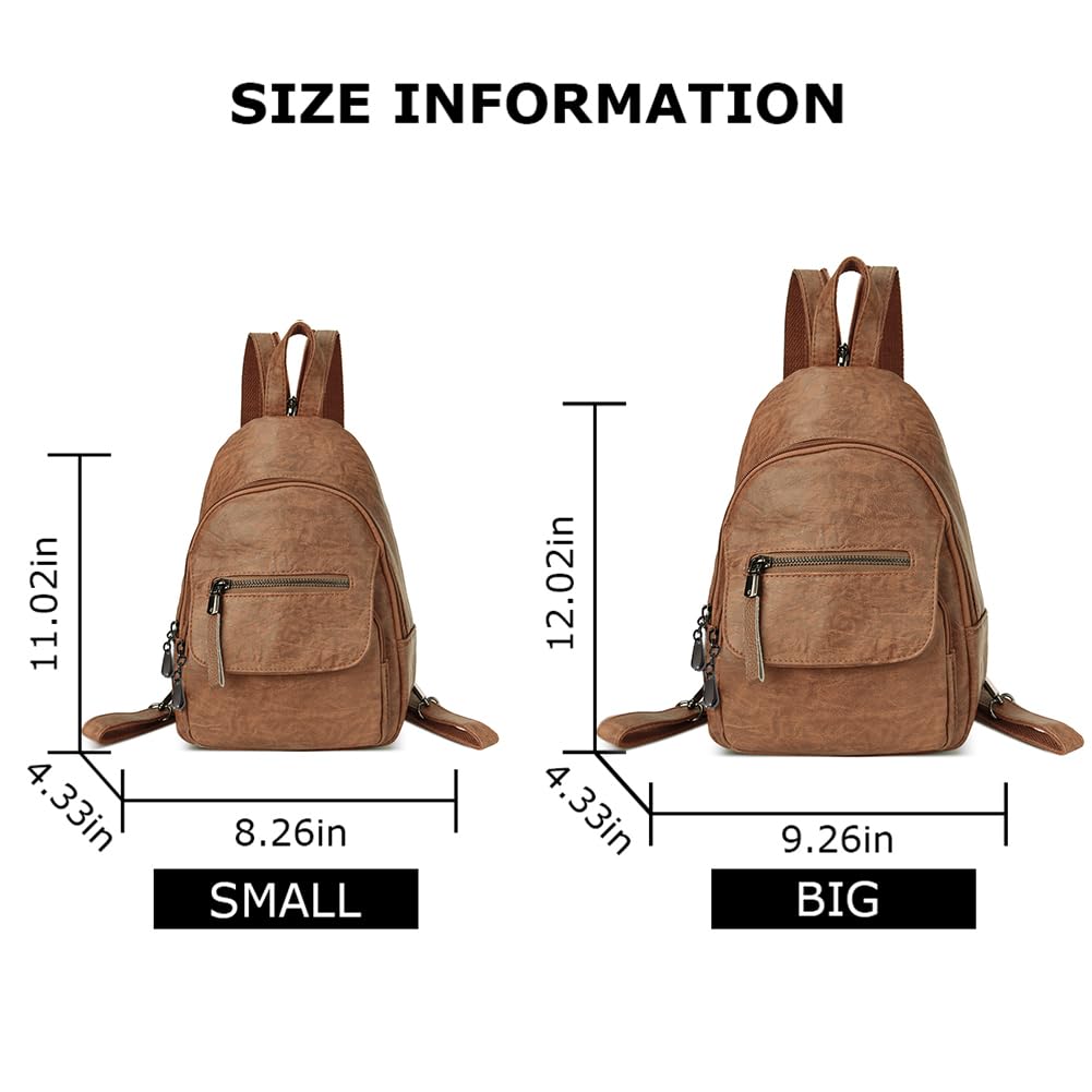 Stylish Women's PU Leather Small Backpack Purse - Convertible Sling Bag for Daily Use, Travel & Work | Fashionable Ladies Shoulder Bag