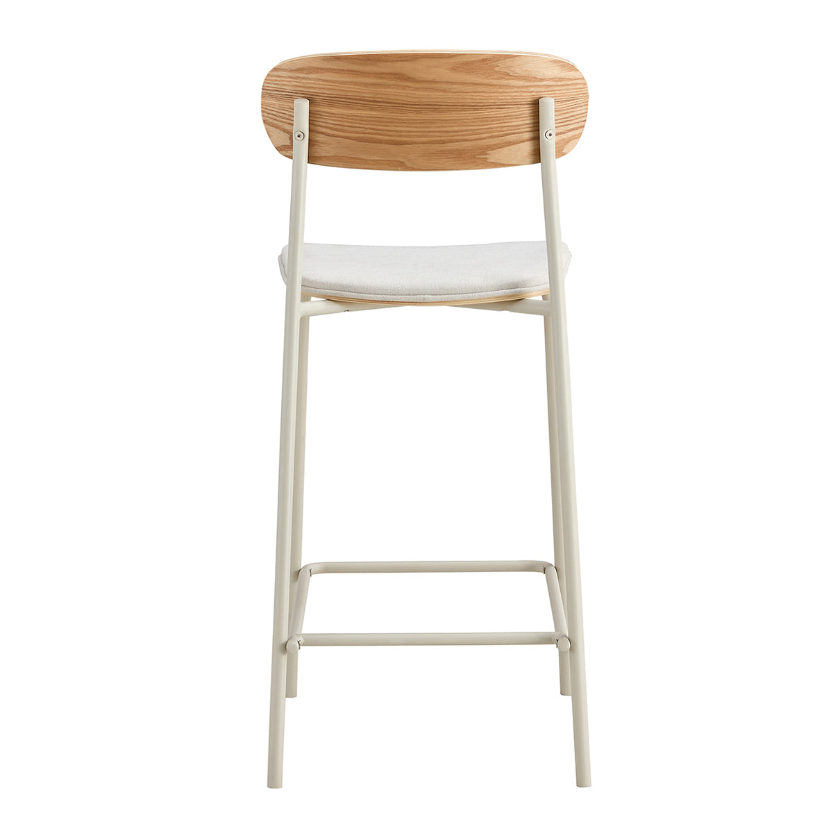 Modern Cove Fabric Bar Stools Set of 2 - Counter Height Kitchen Island Stools with Padded Seat & Metal Legs - Perfect for Breakfast Nook, Home Bar & Dining Room Decor