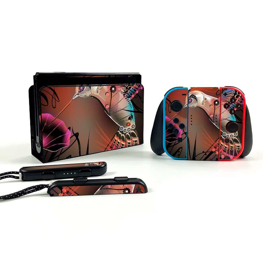 MightySkins Vinyl Decal Wrap Cover for Nintendo Switch OLED - Cyborg Nature Design | Protective & Durable Skin | Easy to Apply & Remove | Made in USA | Perfect for Gaming, Travel & Personalization