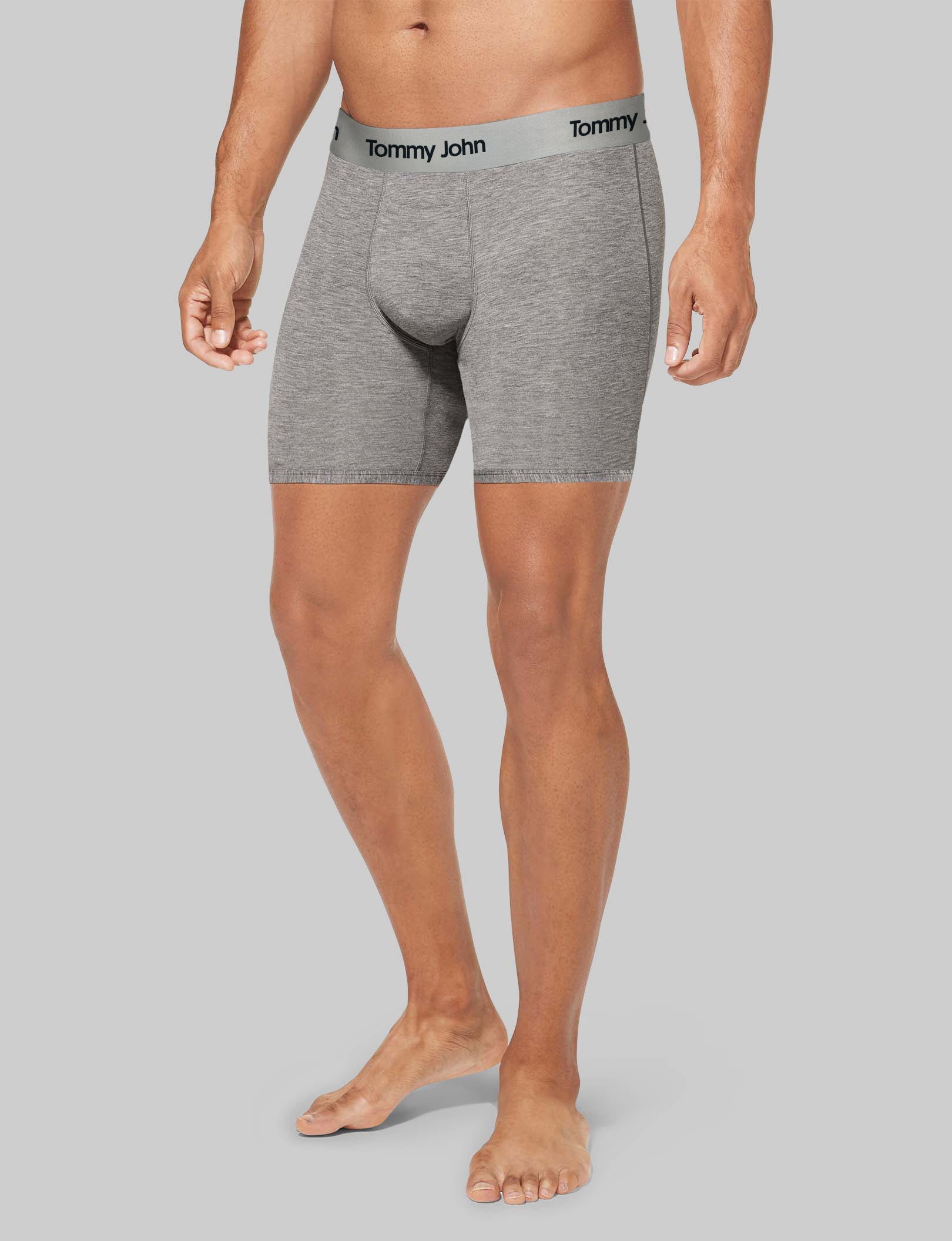 Second Skin Mid Length Boxer Briefs - 6 Pack Ultra Soft Breathable Men's Underwear for All-Day Comfort - Perfect for Workouts, Travel & Everyday Wear