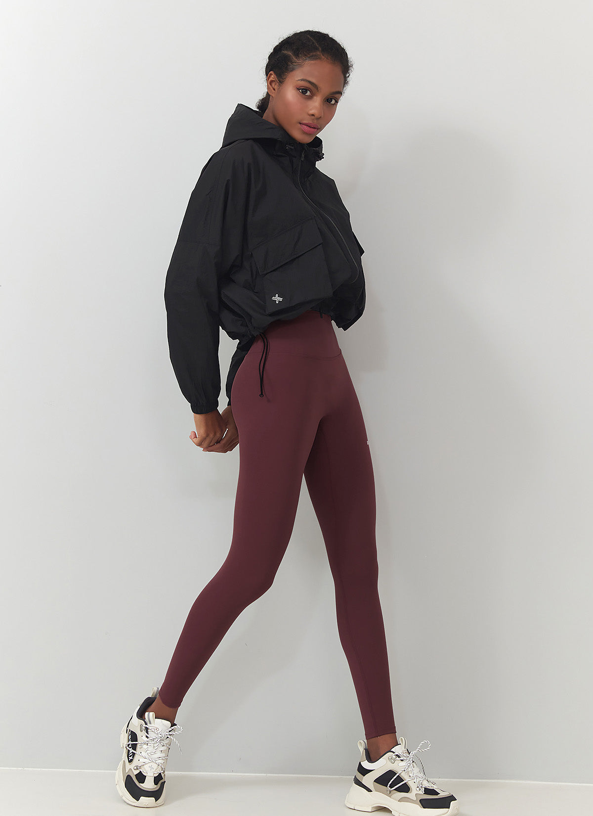 Women's Lightweight 2-Way Zipper Crop Hooded Windbreaker Jacket - Stylish Outdoor Running, Hiking & Casual Wear