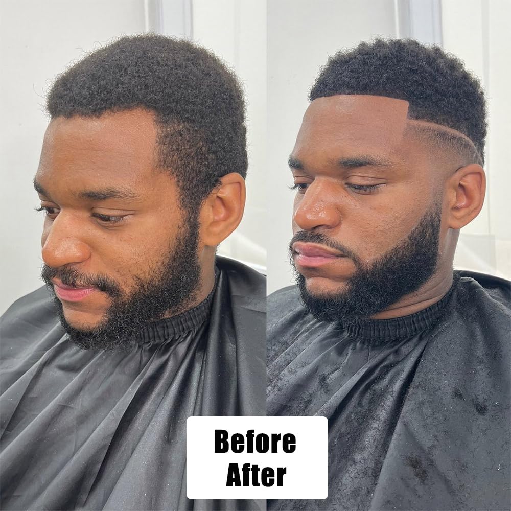 Premium Swiss Lace Toupee for Men - 8x10 Inch Afro Curly Human Hair Replacement System (120% Density, Natural Black) - Ideal for Daily Wear, Special Occasions & Hair Loss Solutions
